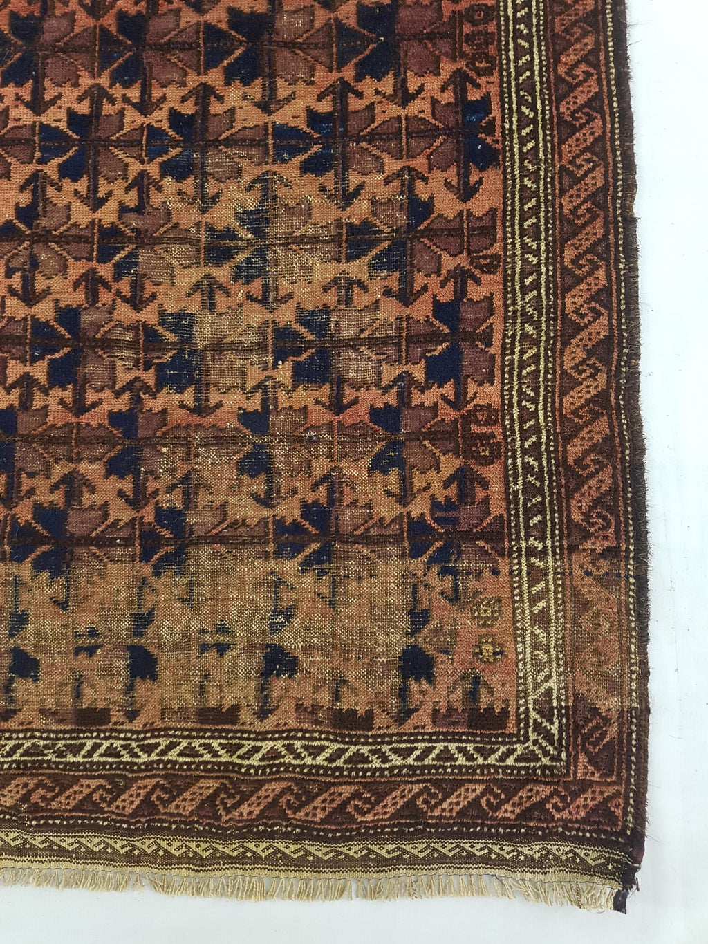 Distressed Antique Traditional Handmade Afghan Wool Multicolor Rug 141x89cm