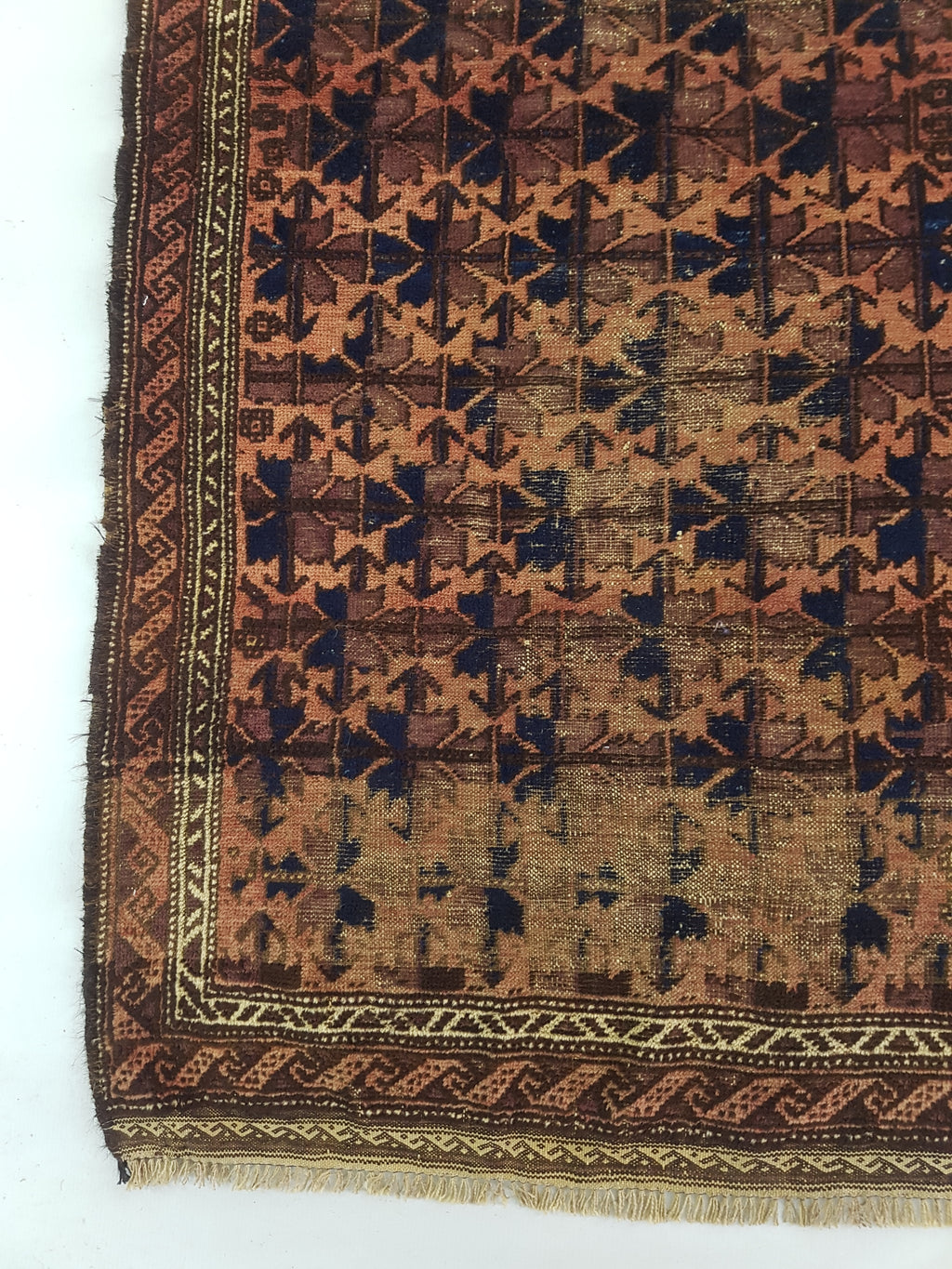 Distressed Antique Traditional Handmade Afghan Wool Multicolor Rug 141x89cm