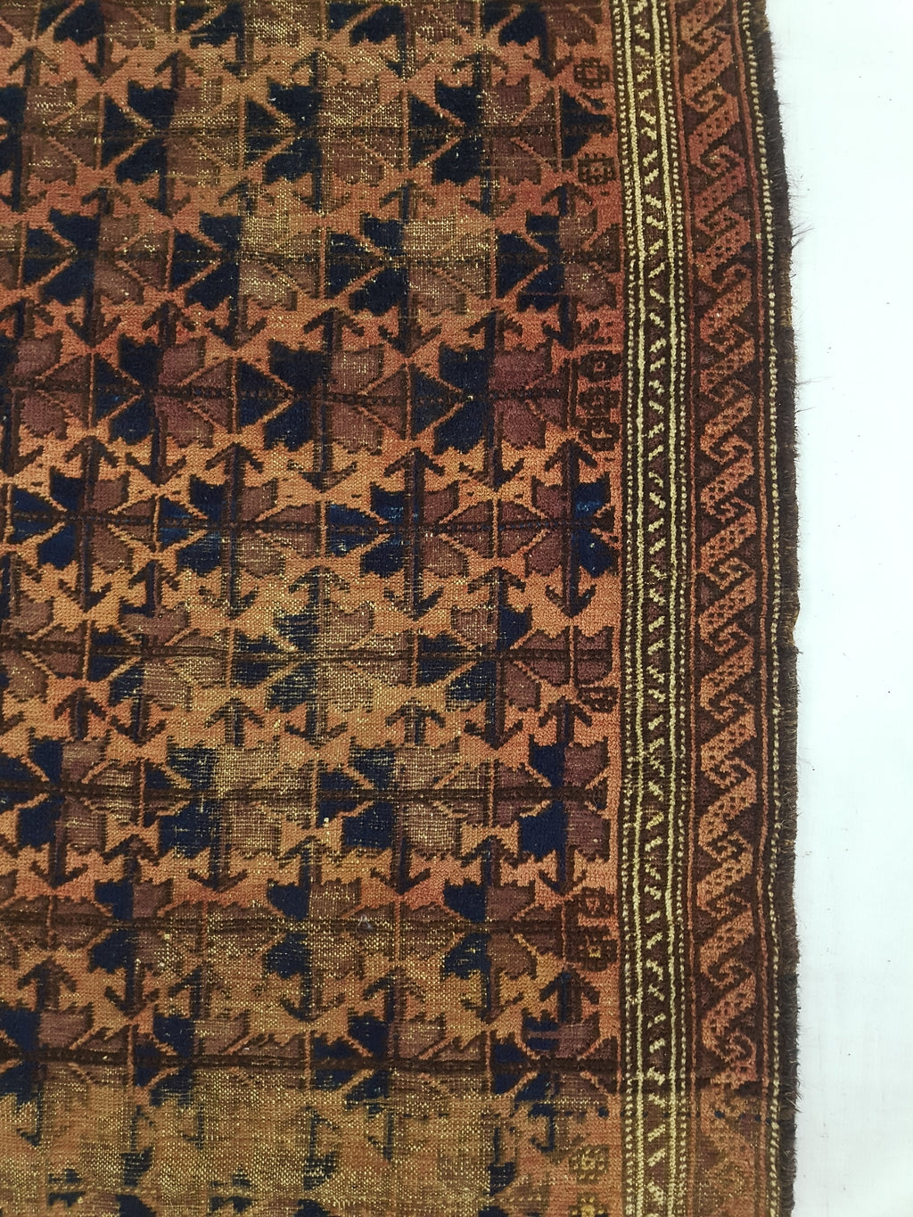 Distressed Antique Traditional Handmade Afghan Wool Multicolor Rug 141x89cm