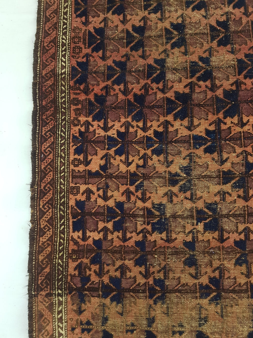 Distressed Antique Traditional Handmade Afghan Wool Multicolor Rug 141x89cm