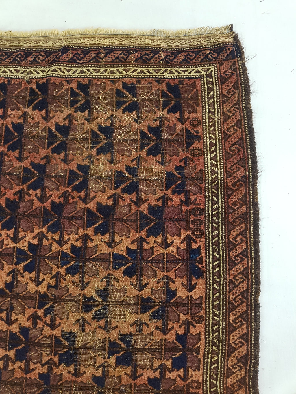 Distressed Antique Traditional Handmade Afghan Wool Multicolor Rug 141x89cm
