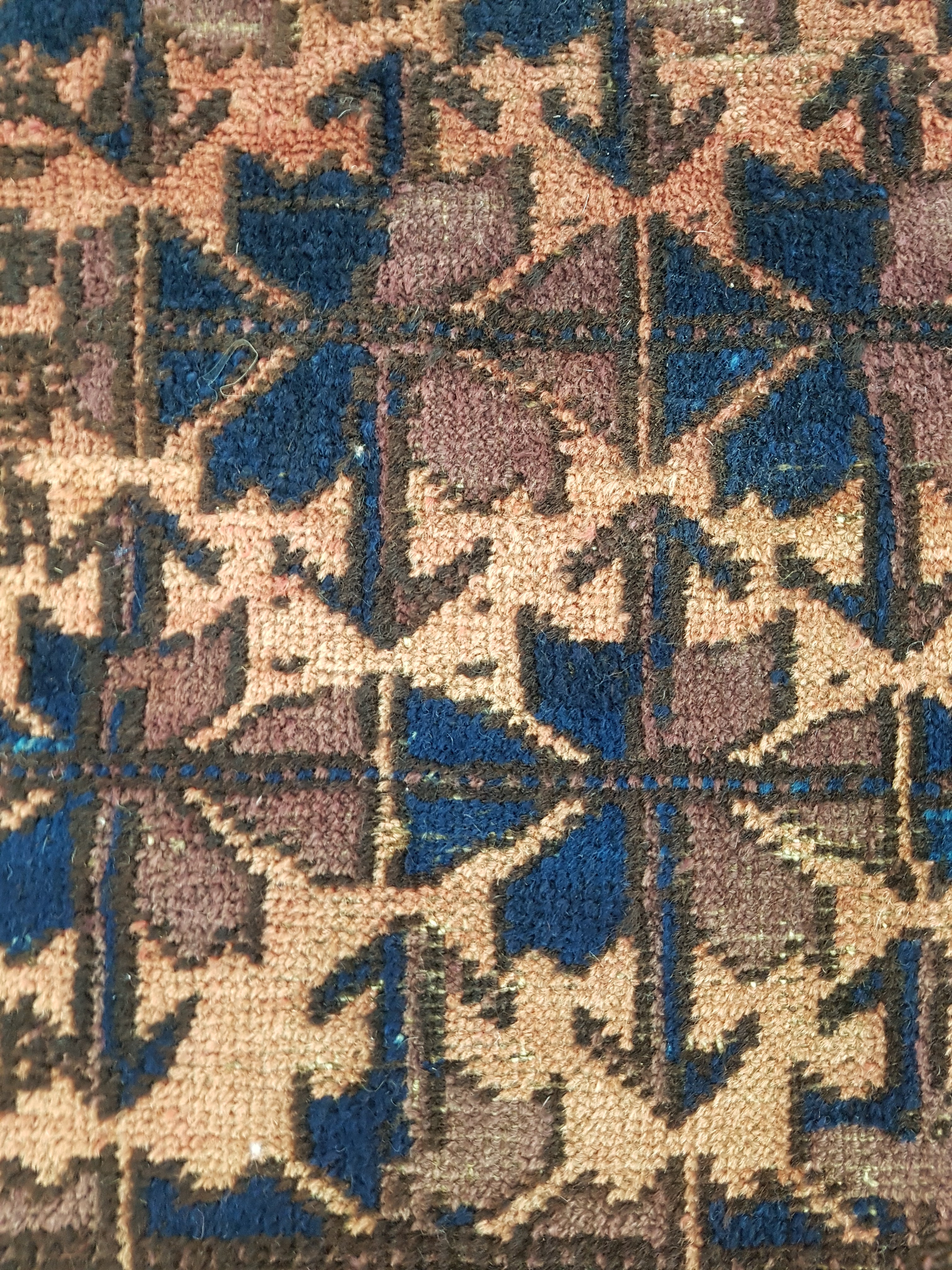Distressed Antique Traditional Handmade Afghan Wool Multicolor Rug 141x89cm