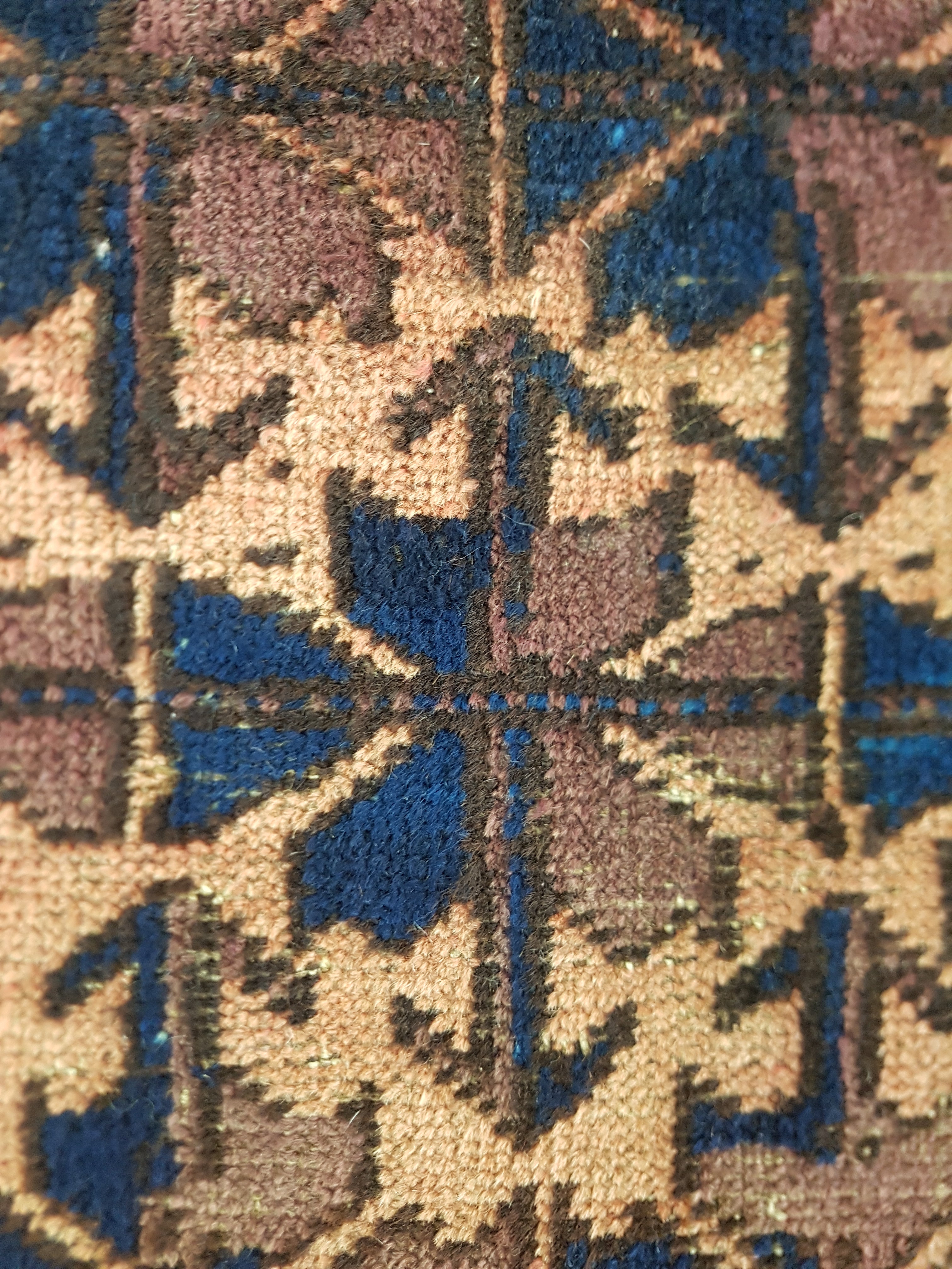 Distressed Antique Traditional Handmade Afghan Wool Multicolor Rug 141x89cm