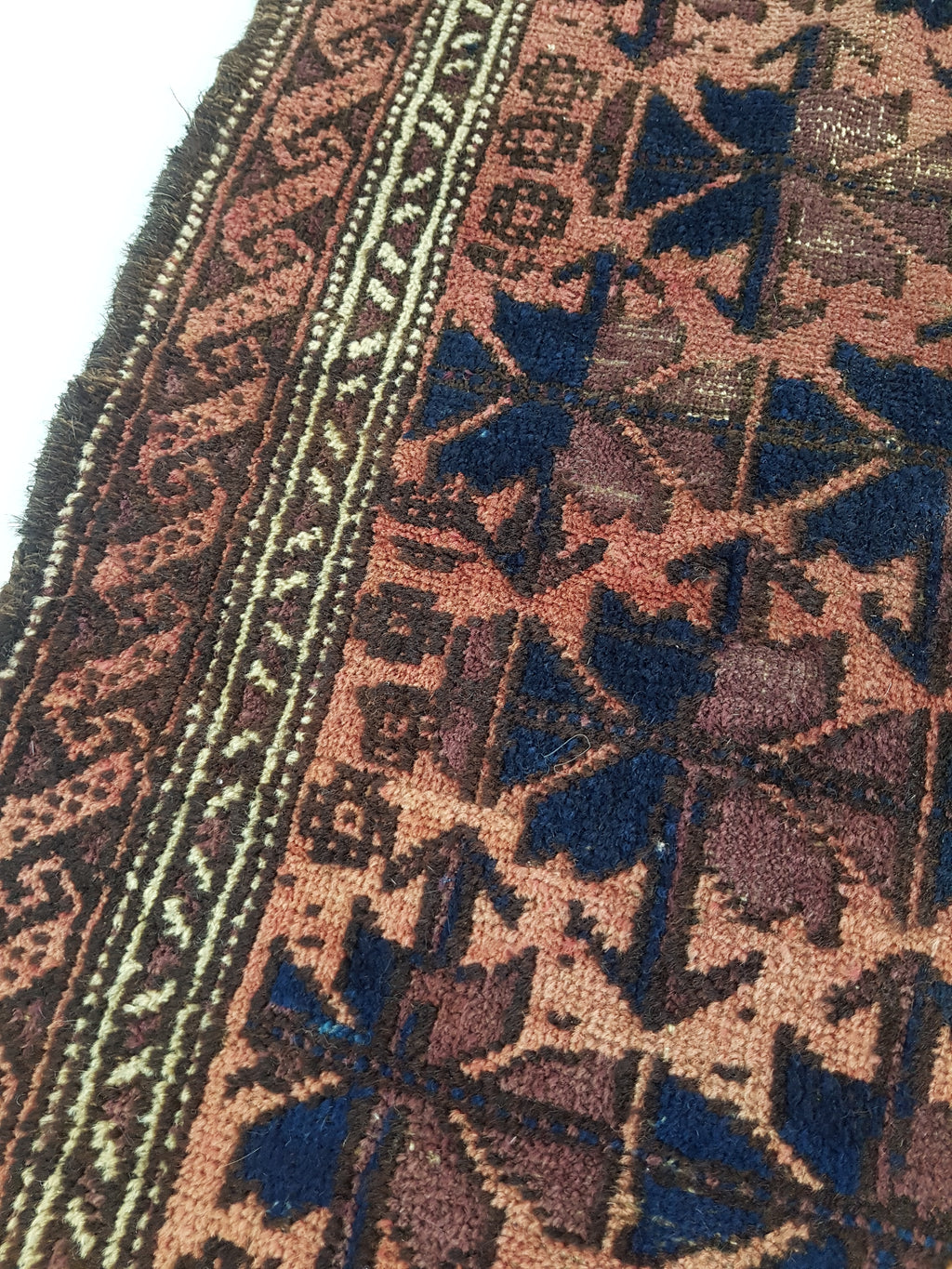 Distressed Antique Traditional Handmade Afghan Wool Multicolor Rug 141x89cm