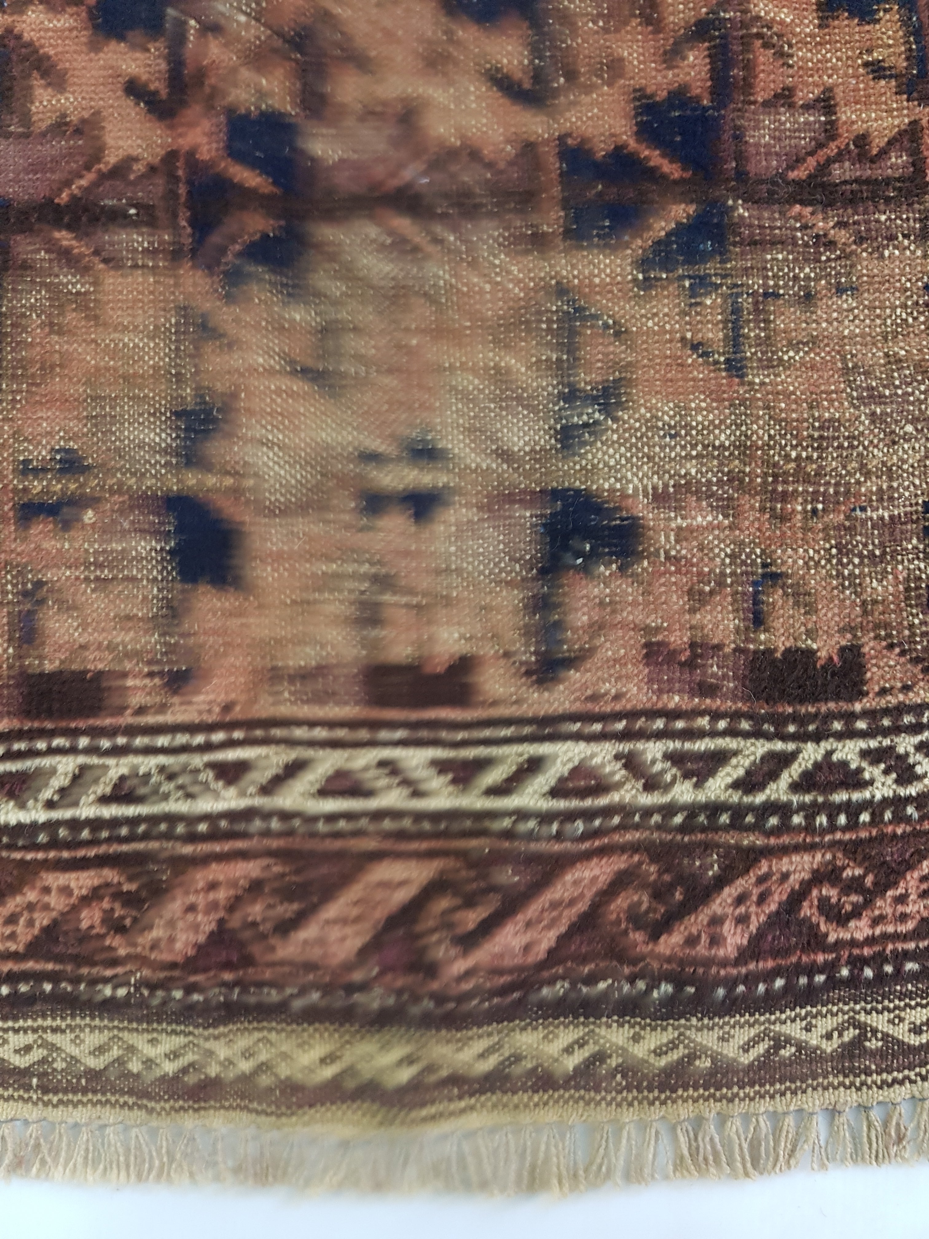 Distressed Antique Traditional Handmade Afghan Wool Multicolor Rug 141x89cm