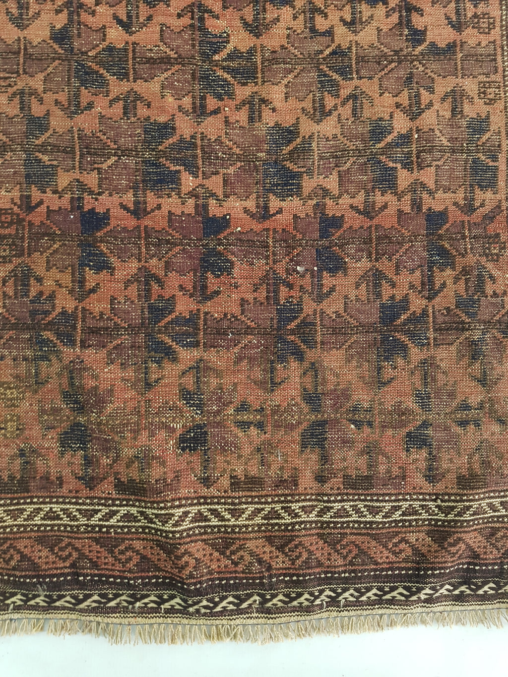 Distressed Antique Traditional Handmade Afghan Wool Multicolor Rug 141x89cm