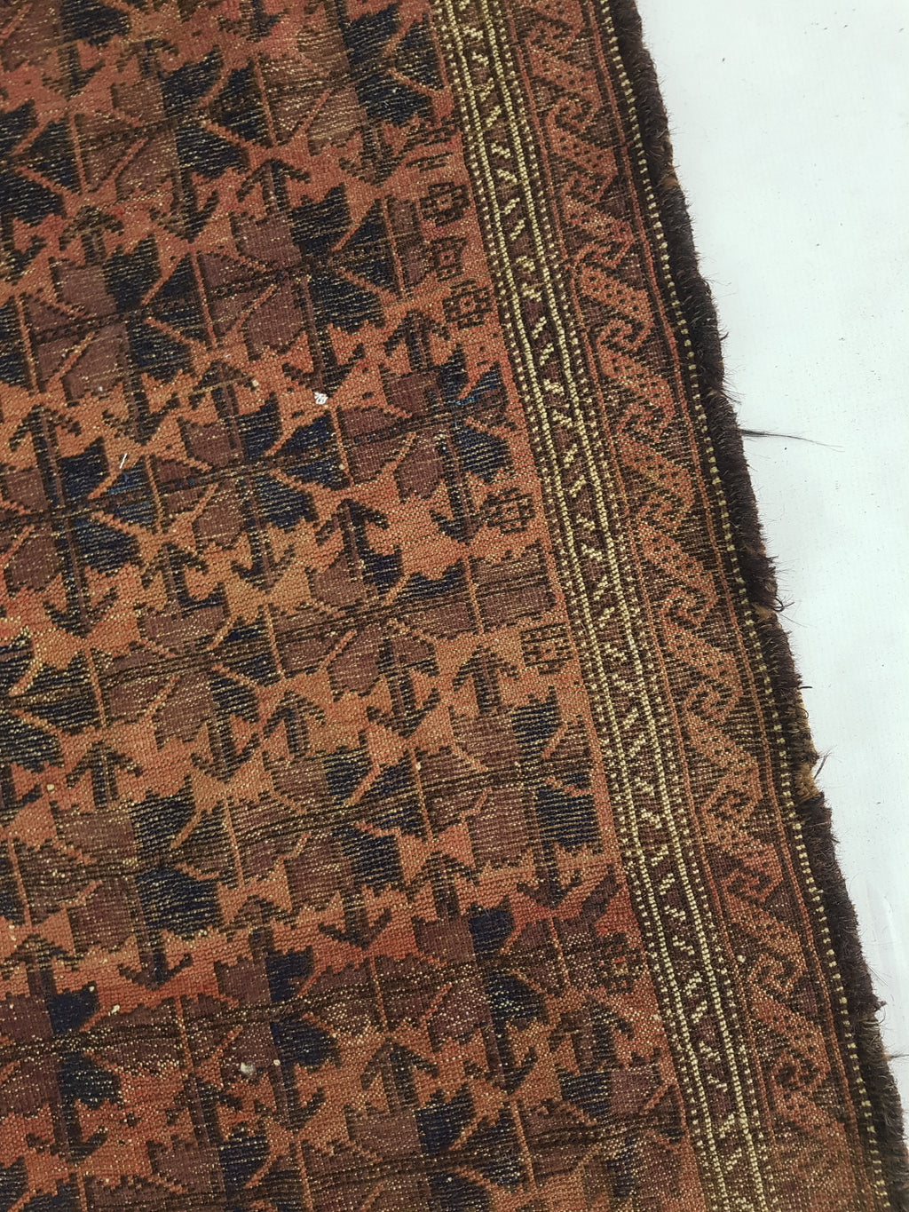 Distressed Antique Traditional Handmade Afghan Wool Multicolor Rug 141x89cm