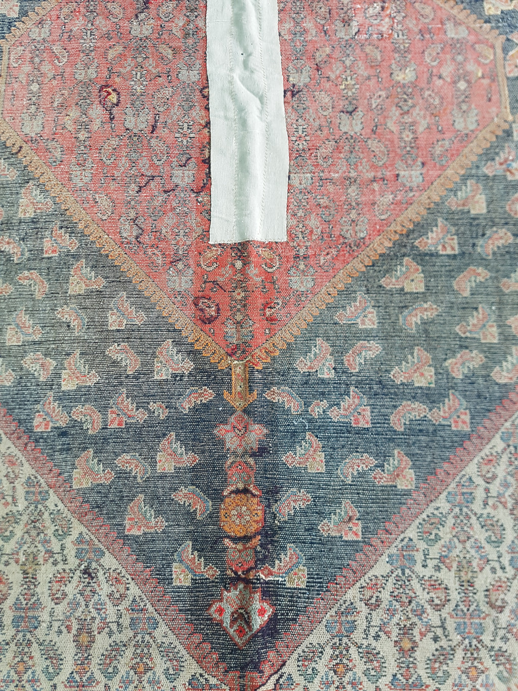 Distressed Antique Handmade Caucasian Karabakh Wool Multicolor Rug 276x154cm
