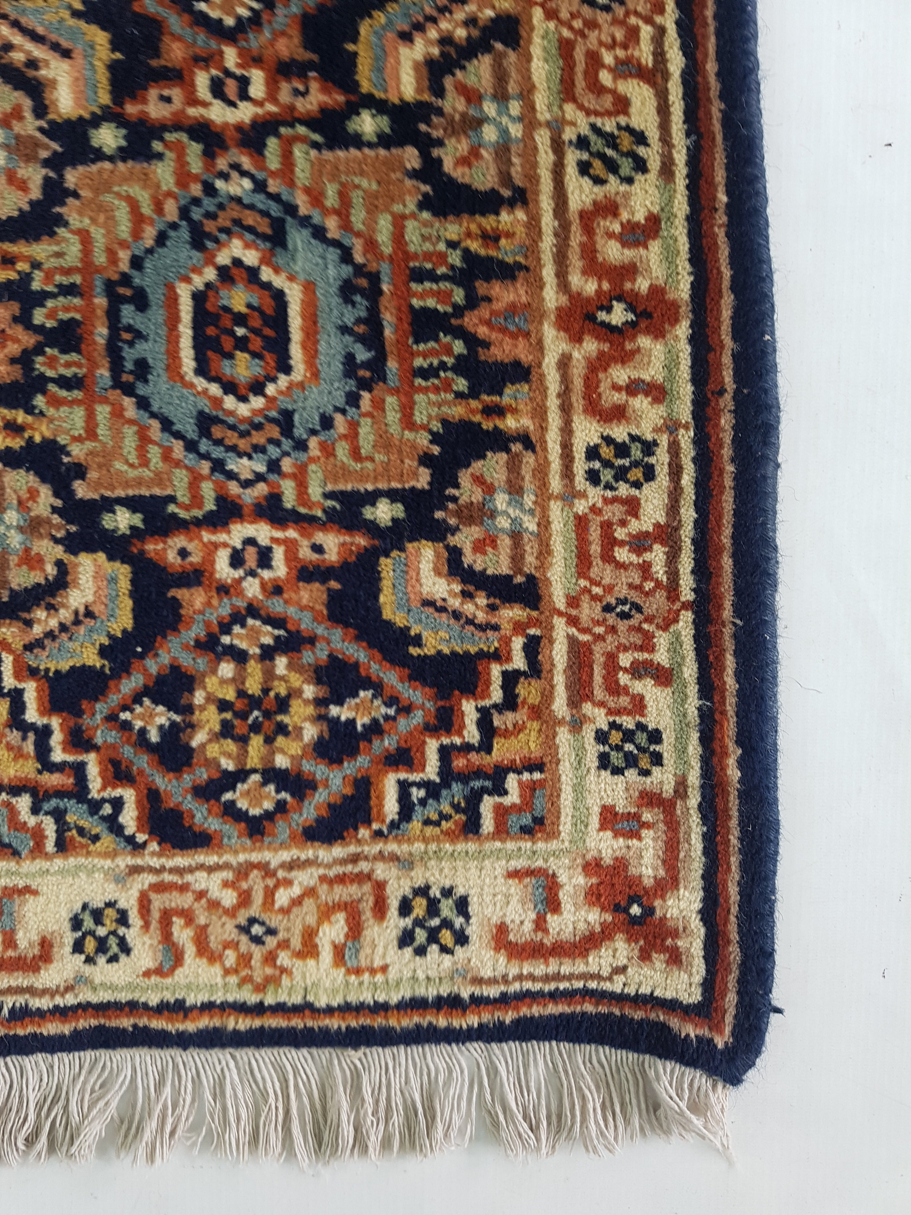 Vintage Traditional Handmade Oriental Wool Multicolor Rug 59x41cm
