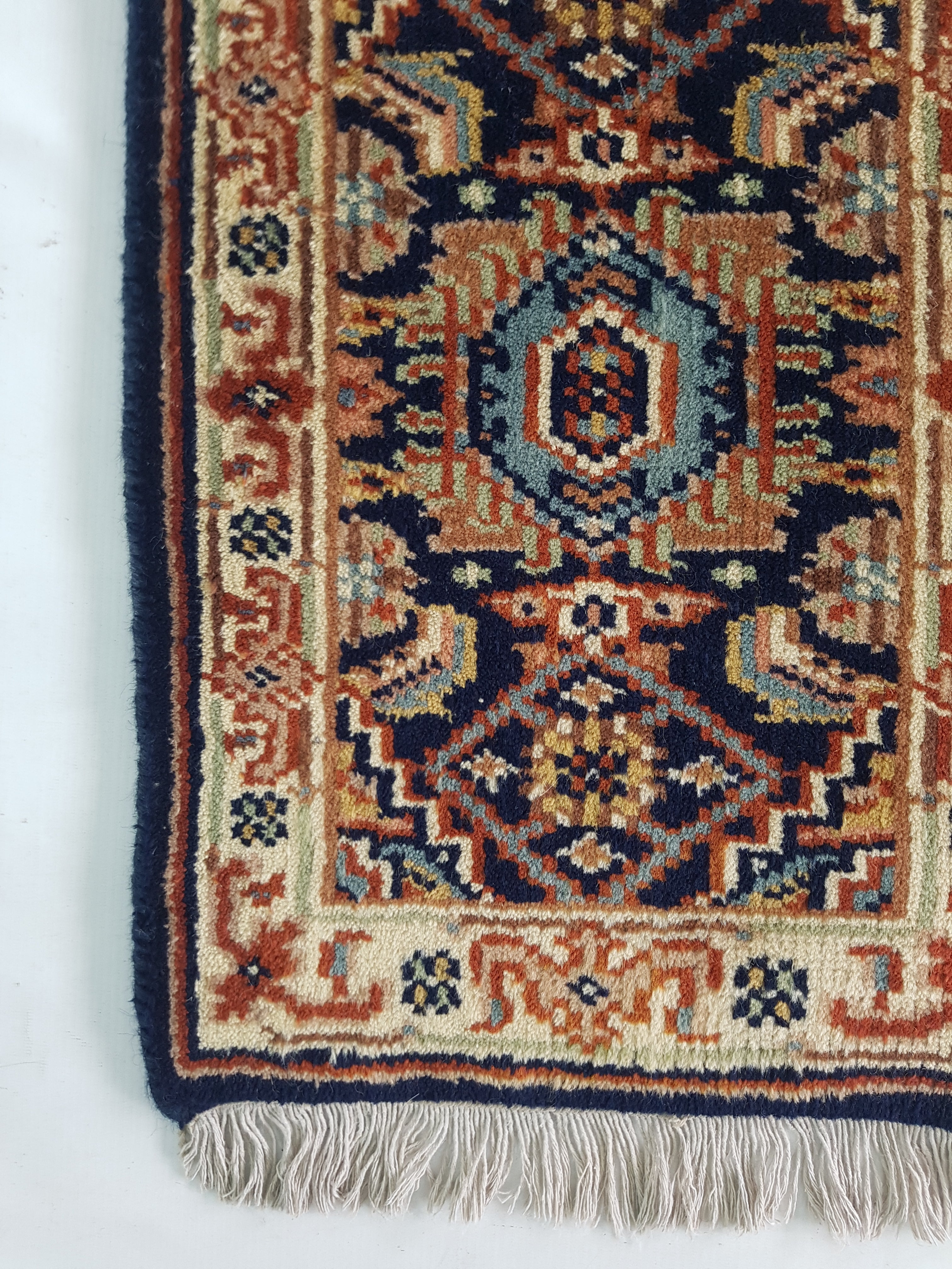 Vintage Traditional Handmade Oriental Wool Multicolor Rug 59x41cm