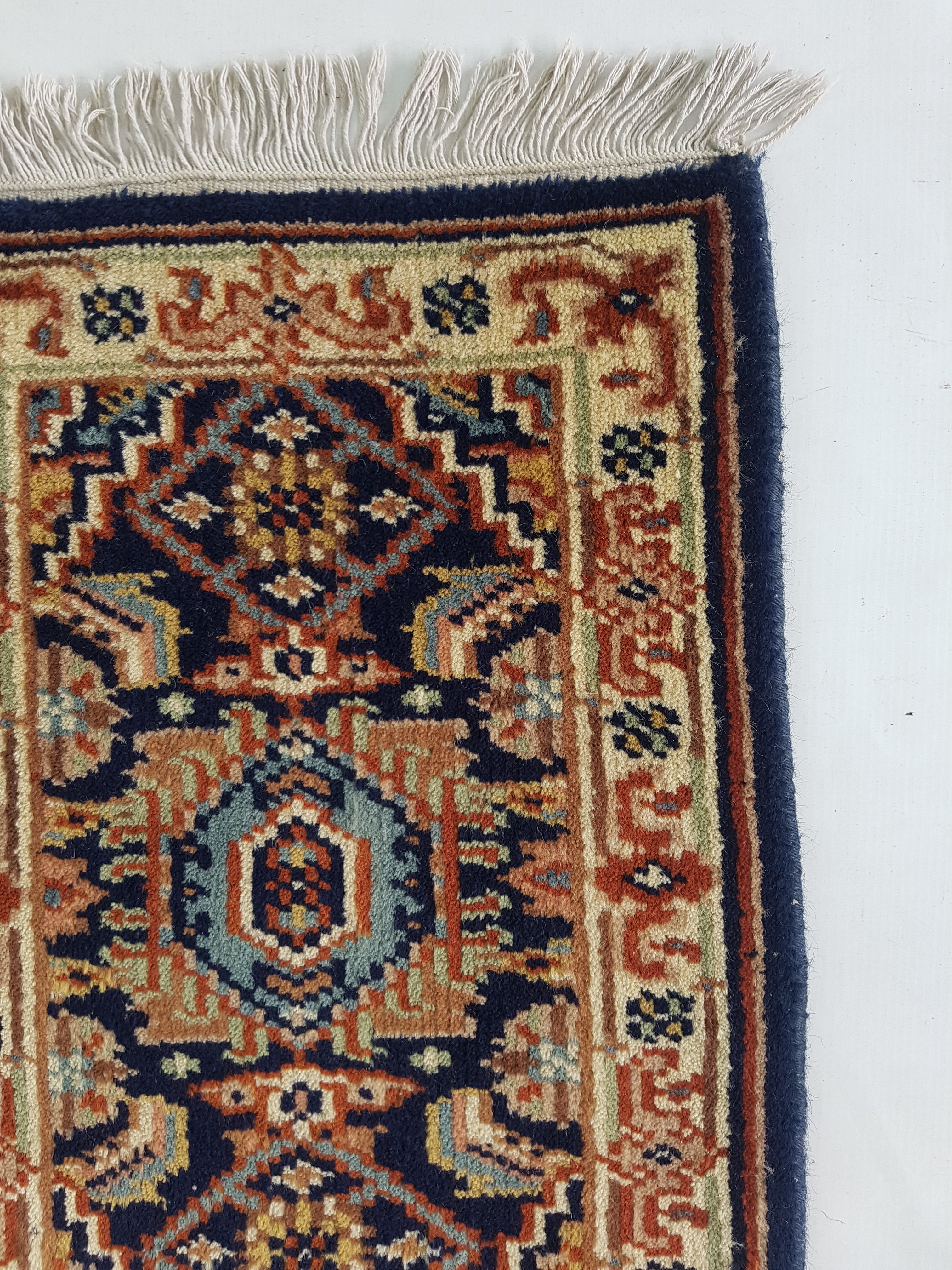 Vintage Traditional Handmade Oriental Wool Multicolor Rug 59x41cm