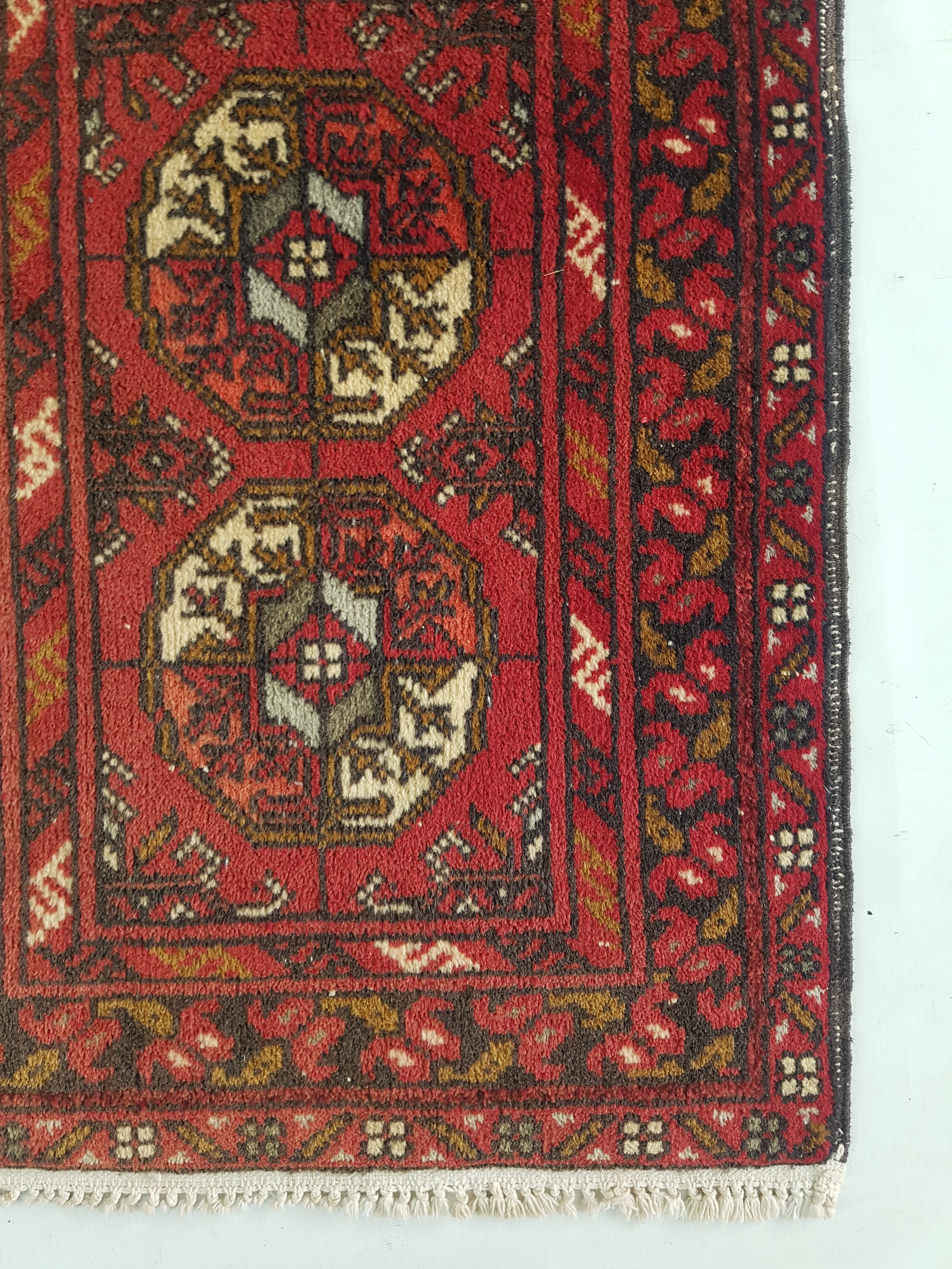 Vintage Traditional Handmade Bokhara Wool Multicolor Rug 65x50cm
