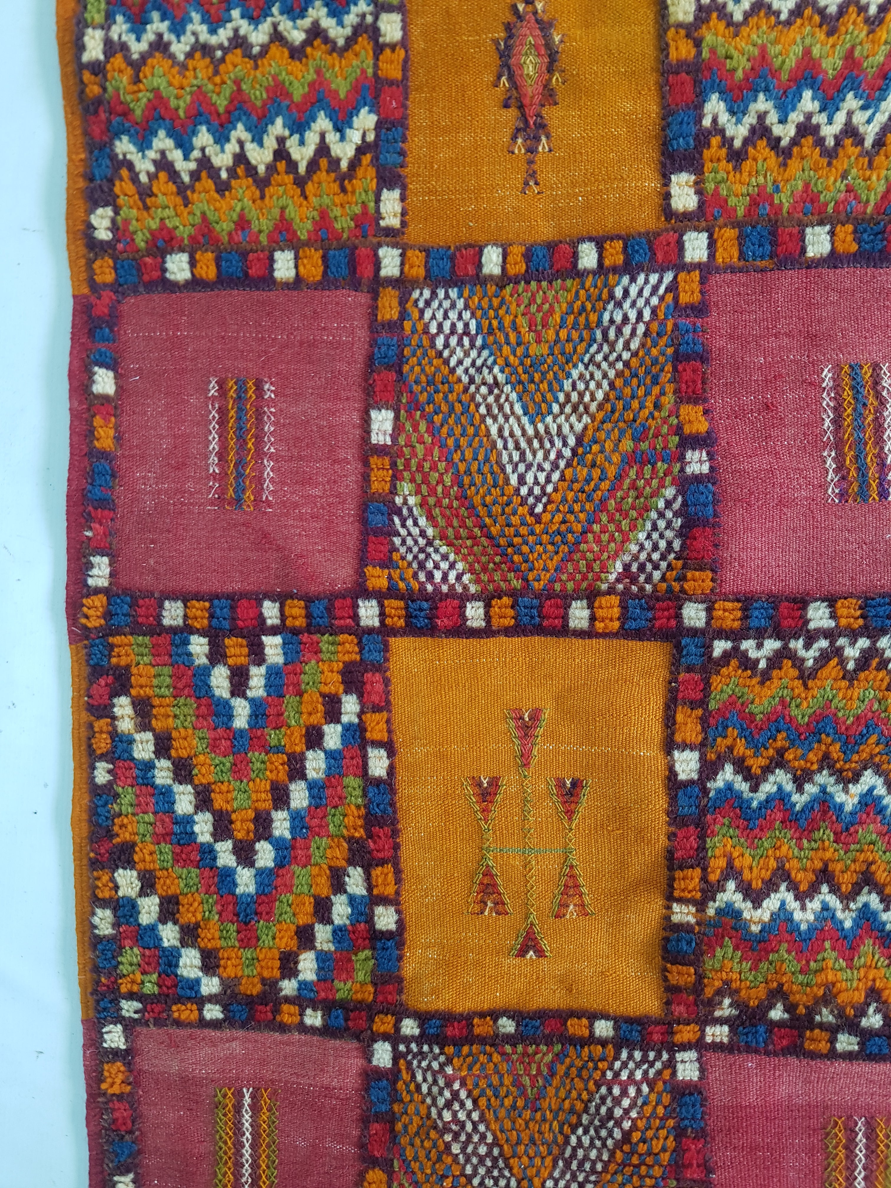 Vintage Handmade Berber Moroccan Wool Multicolor Rug 113x70cm