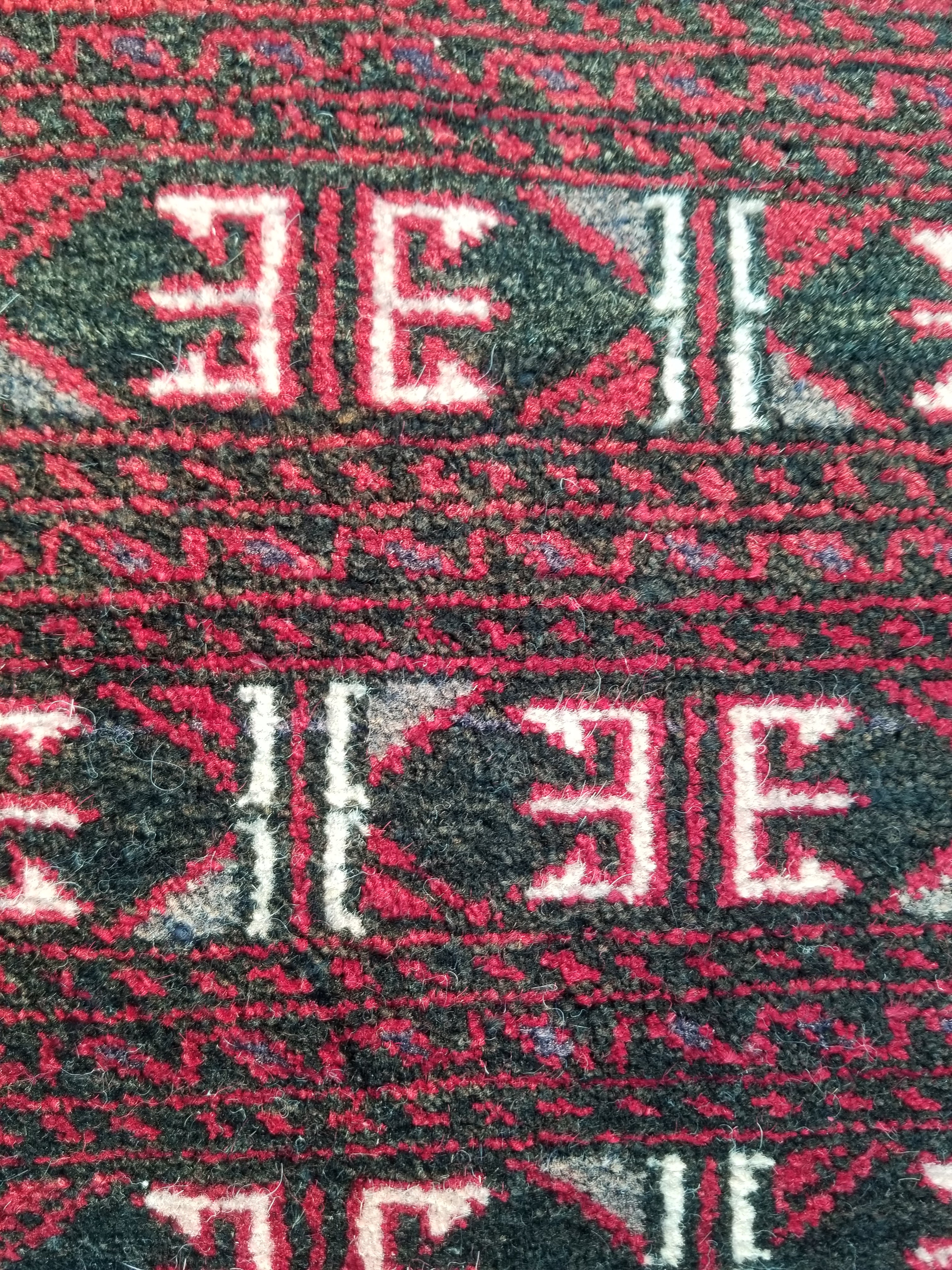 Antique Traditional Handmade Afghan Wool Multicolor Saddle Bag 53x49cm