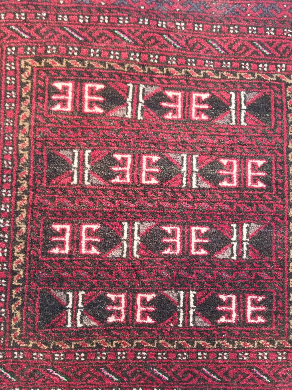 Antique Traditional Handmade Afghan Wool Multicolor Saddle Bag 53x49cm