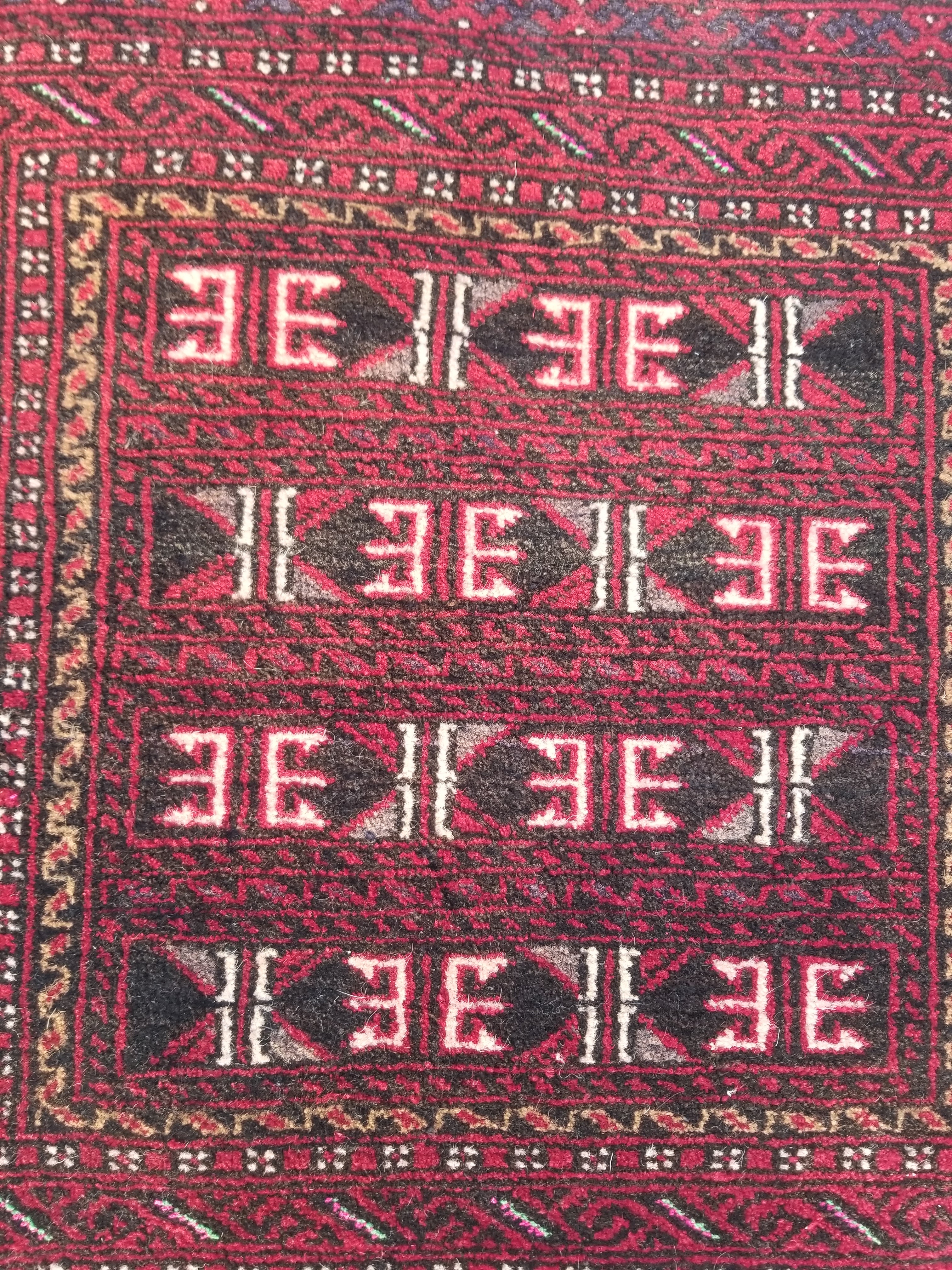 Antique Traditional Handmade Afghan Wool Multicolor Saddle Bag 53x49cm