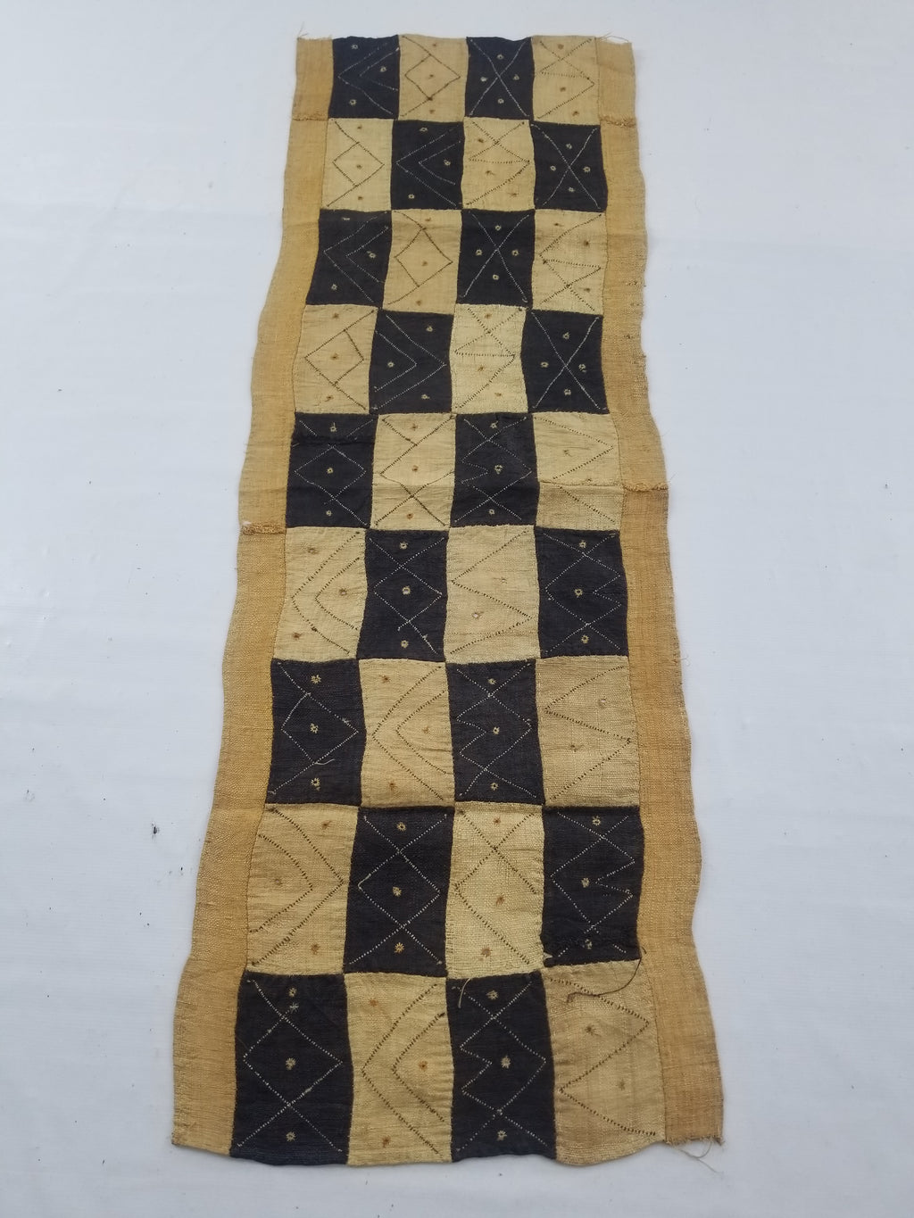 Vintage African Natural Woven Raffia Table Runner 156x53cm