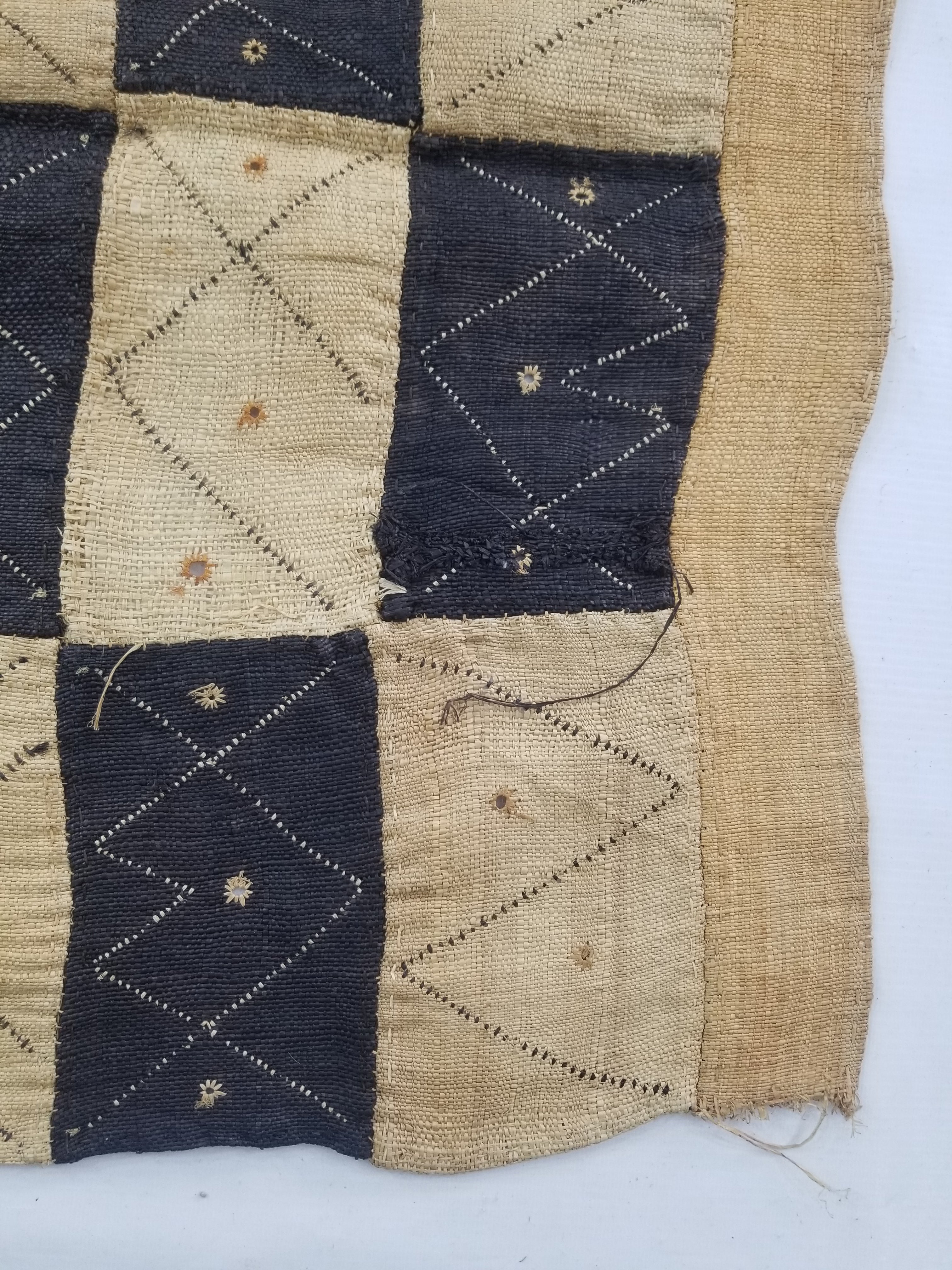 Vintage African Natural Woven Raffia Table Runner 156x53cm
