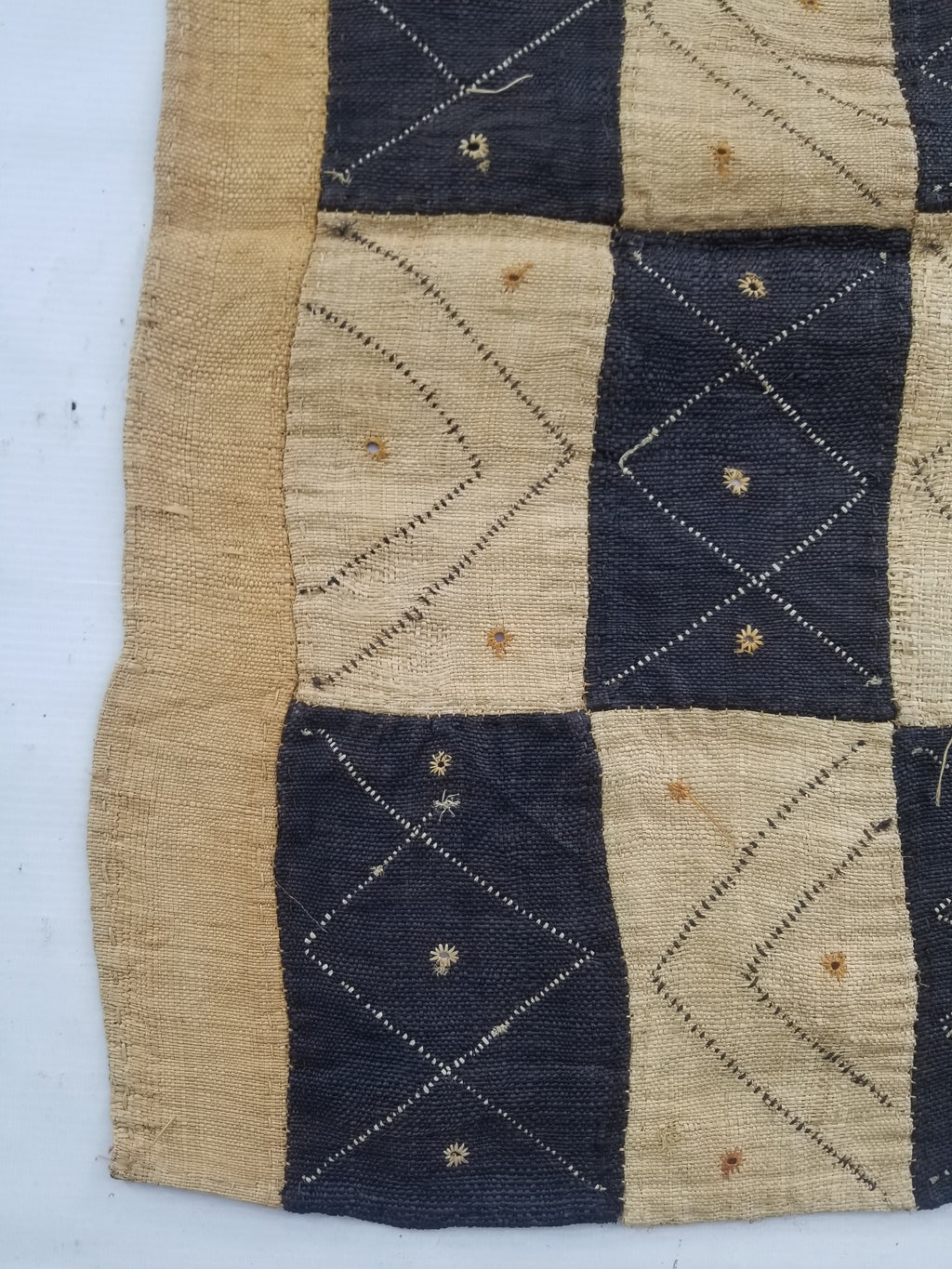 Vintage African Natural Woven Raffia Table Runner 156x53cm