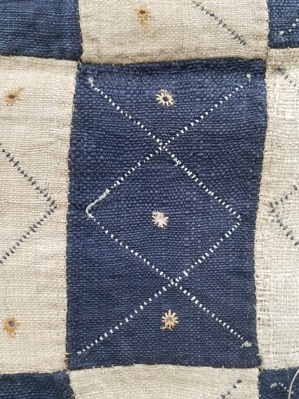 Vintage African Natural Woven Raffia Table Runner 156x53cm
