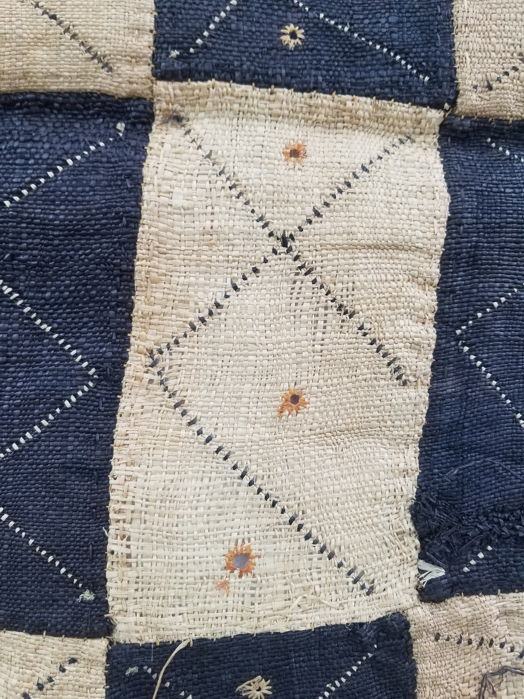 Vintage African Natural Woven Raffia Table Runner 156x53cm