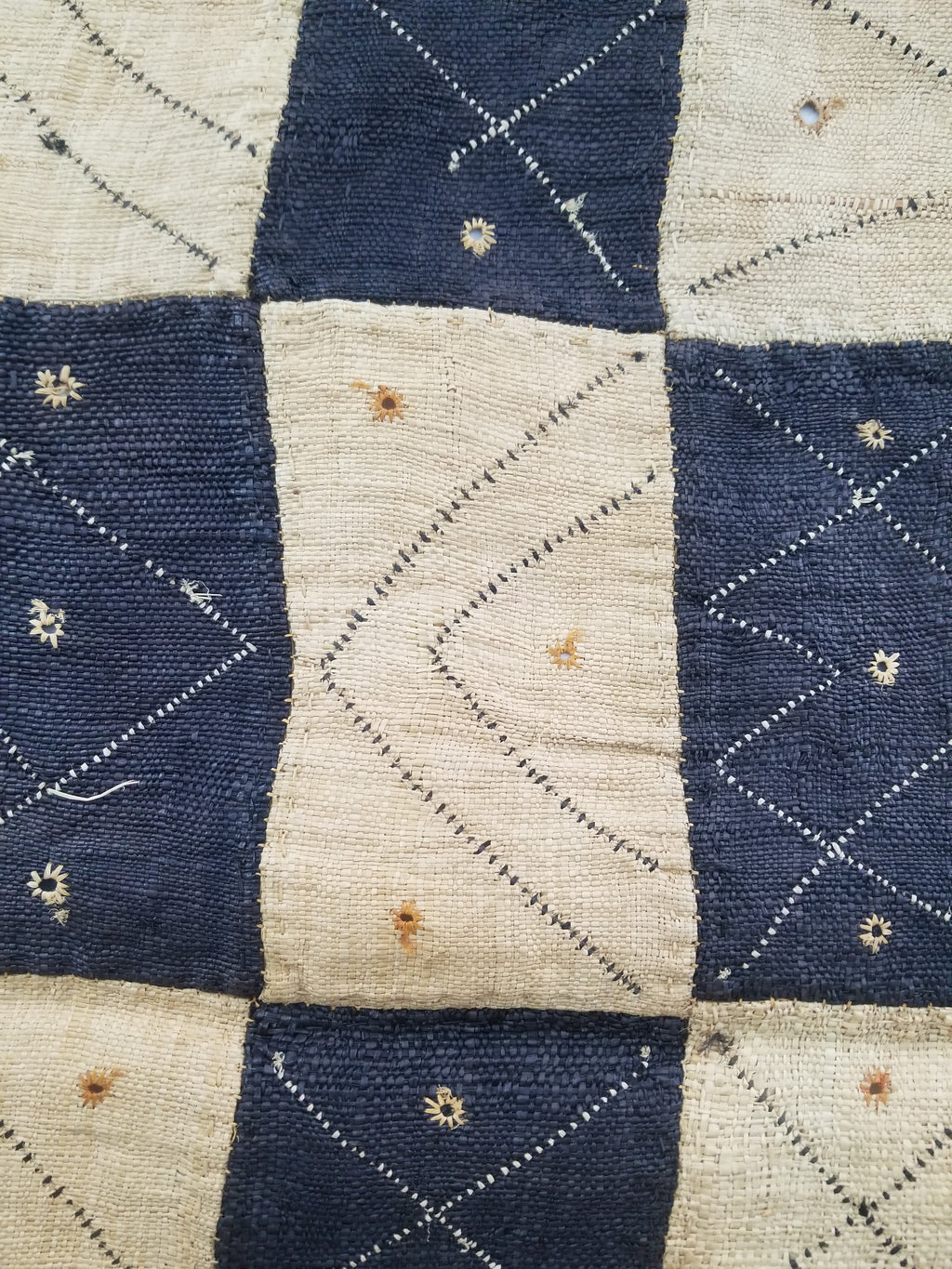 Vintage African Natural Woven Raffia Table Runner 156x53cm