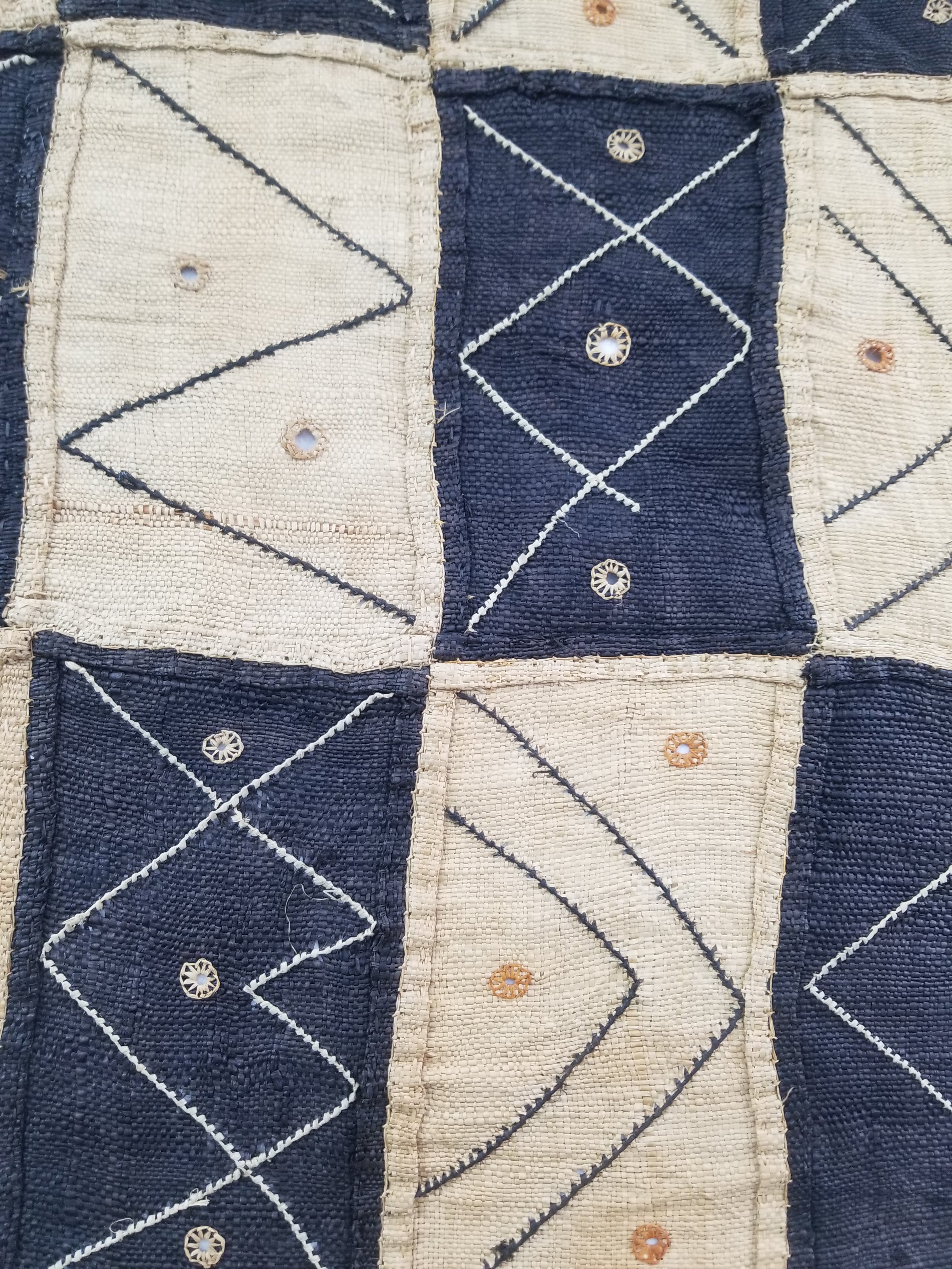 Vintage African Natural Woven Raffia Table Runner 156x53cm