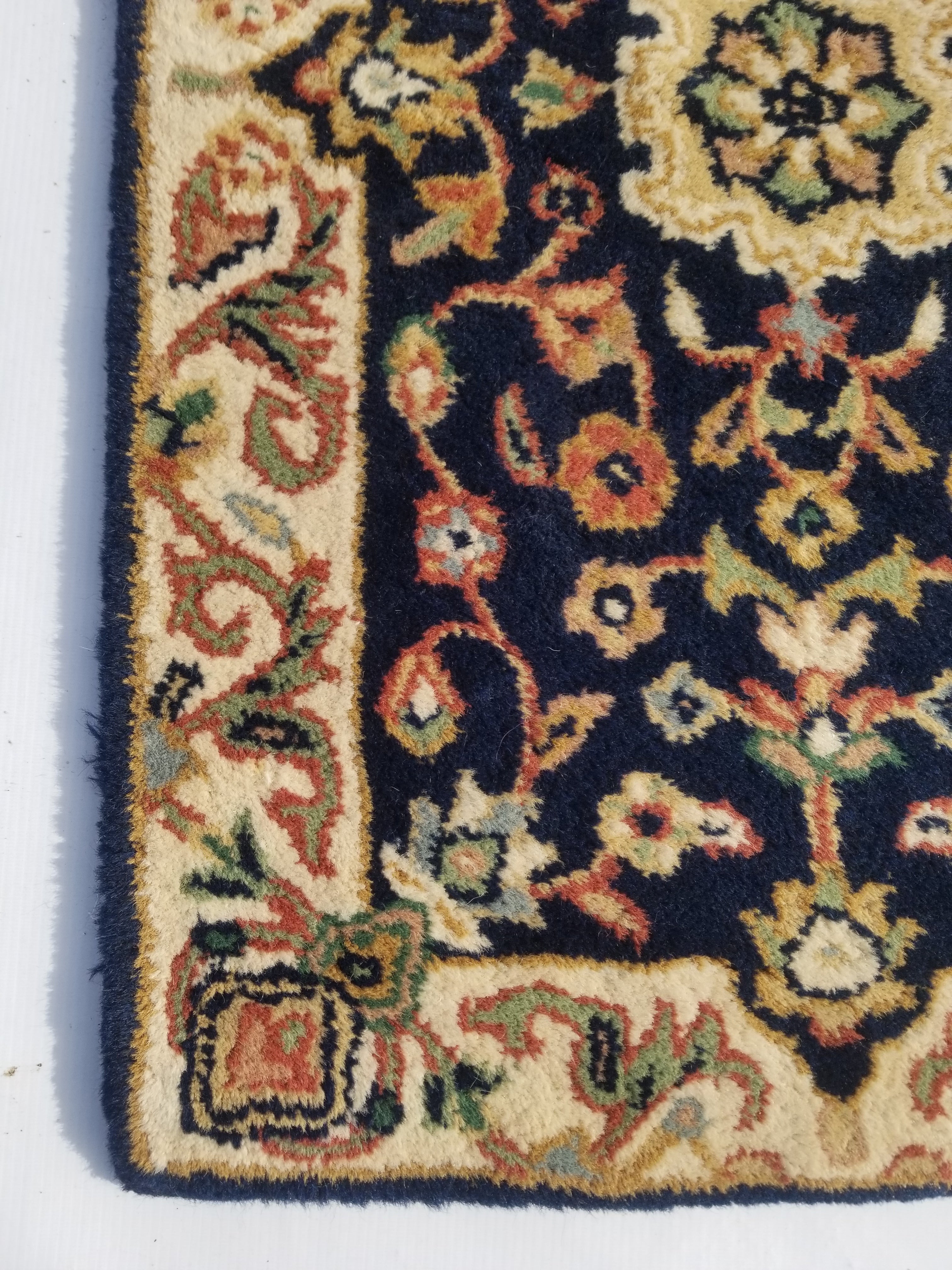 Vintage Traditional Handmade Oriental Wool Multicolor Rug 85x53cm