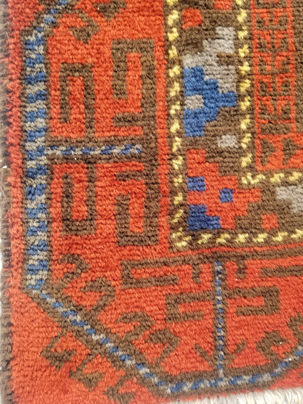 Antique Traditional Handmade Afghan Wool Multicolor Prayer Rug 173x87cm