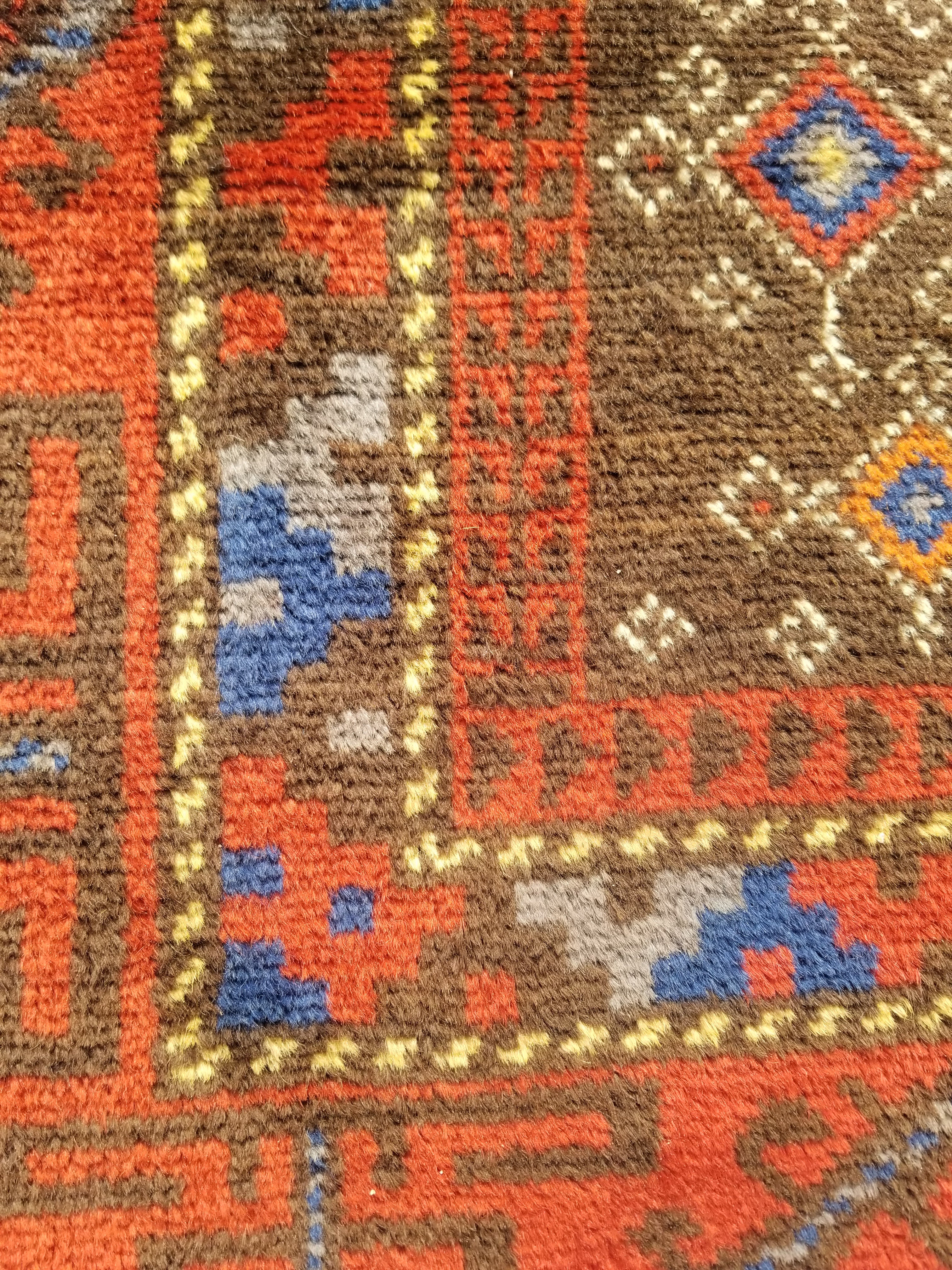 Antique Traditional Handmade Afghan Wool Multicolor Prayer Rug 173x87cm