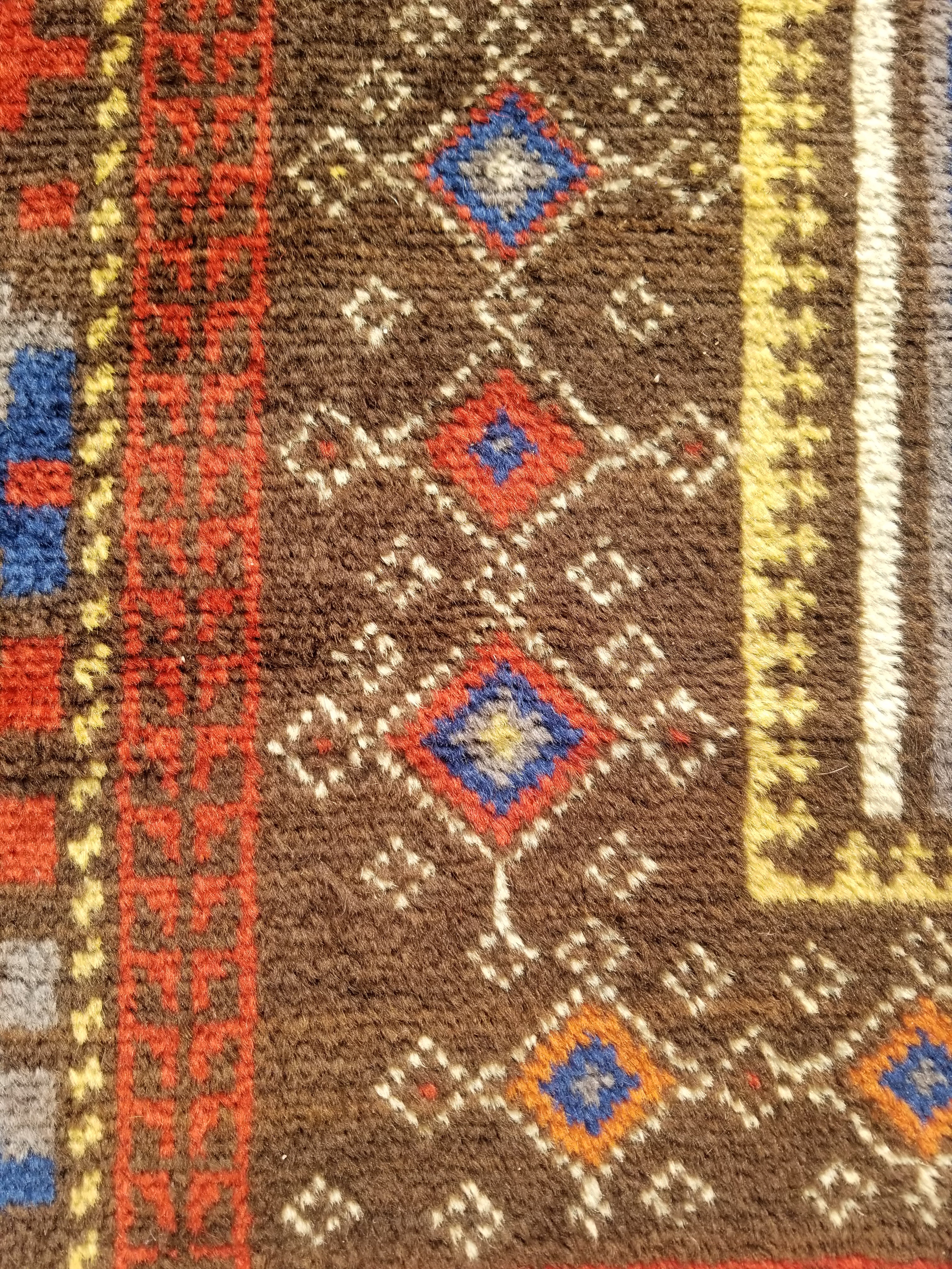 Antique Traditional Handmade Afghan Wool Multicolor Prayer Rug 173x87cm