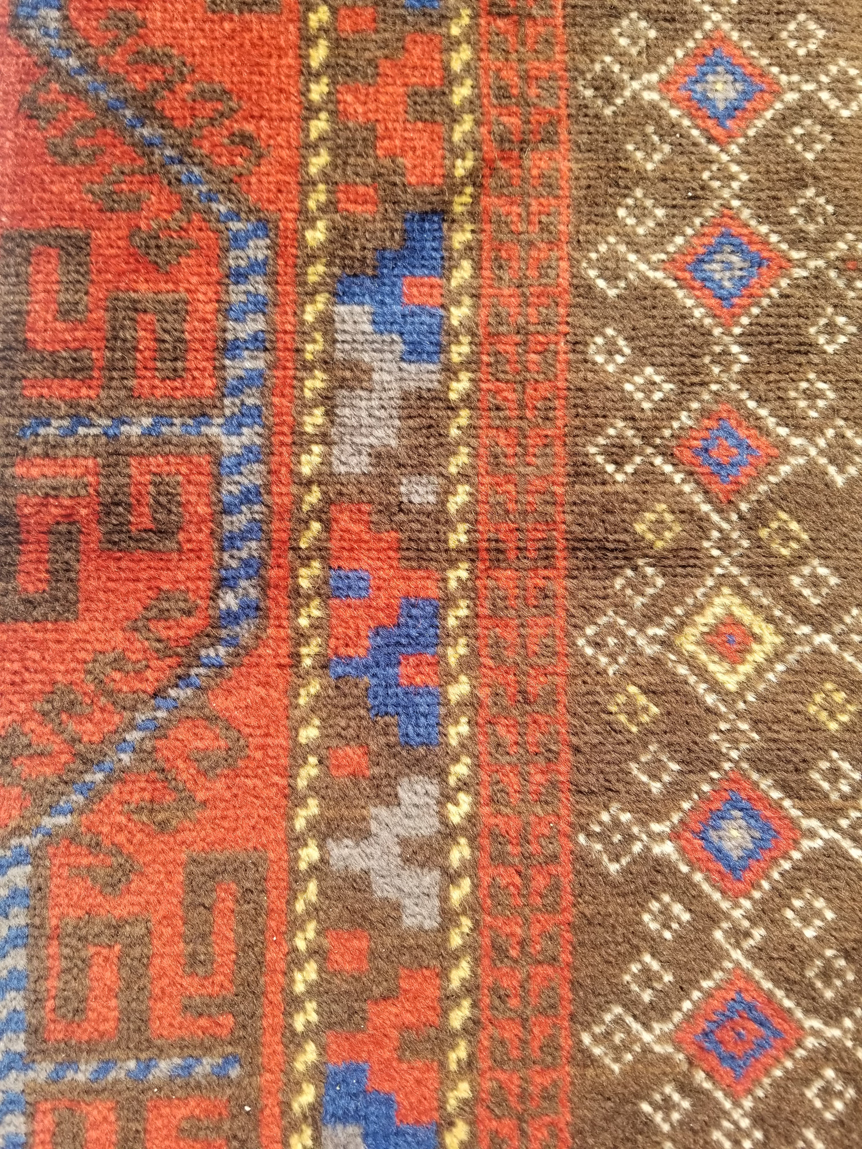 Antique Traditional Handmade Afghan Wool Multicolor Prayer Rug 173x87cm