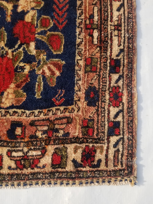 Antique Traditional Handmade Oriental Wool Multicolor Rug 59x59cm