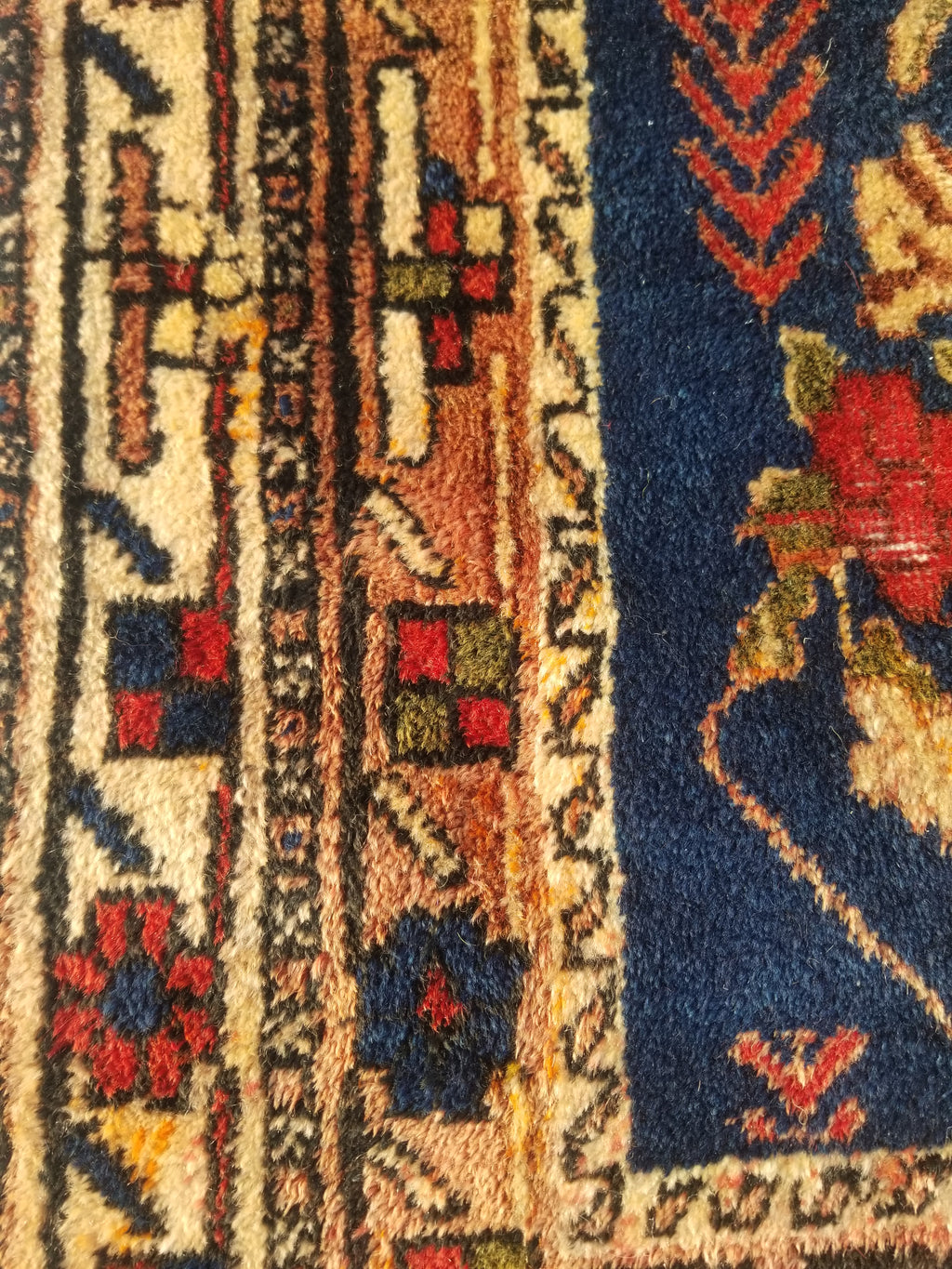 Antique Traditional Handmade Oriental Wool Multicolor Rug 59x59cm