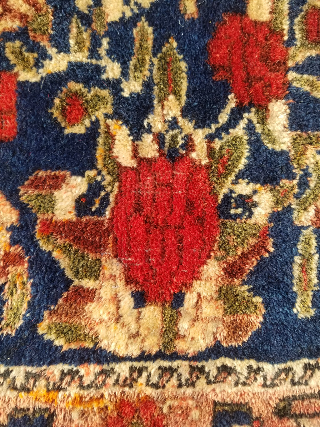 Antique Traditional Handmade Oriental Wool Multicolor Rug 59x59cm