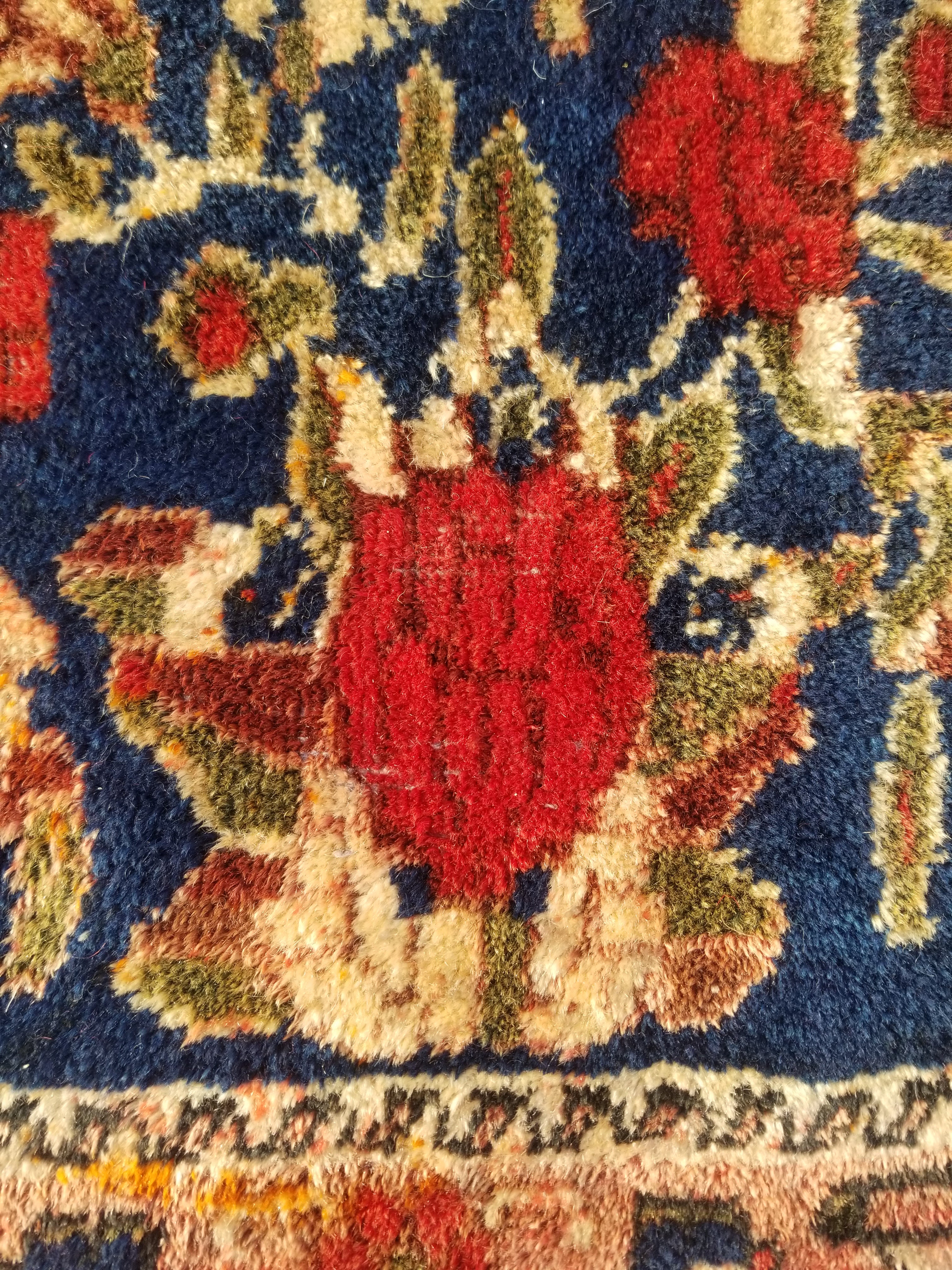 Antique Traditional Handmade Oriental Wool Multicolor Rug 59x59cm