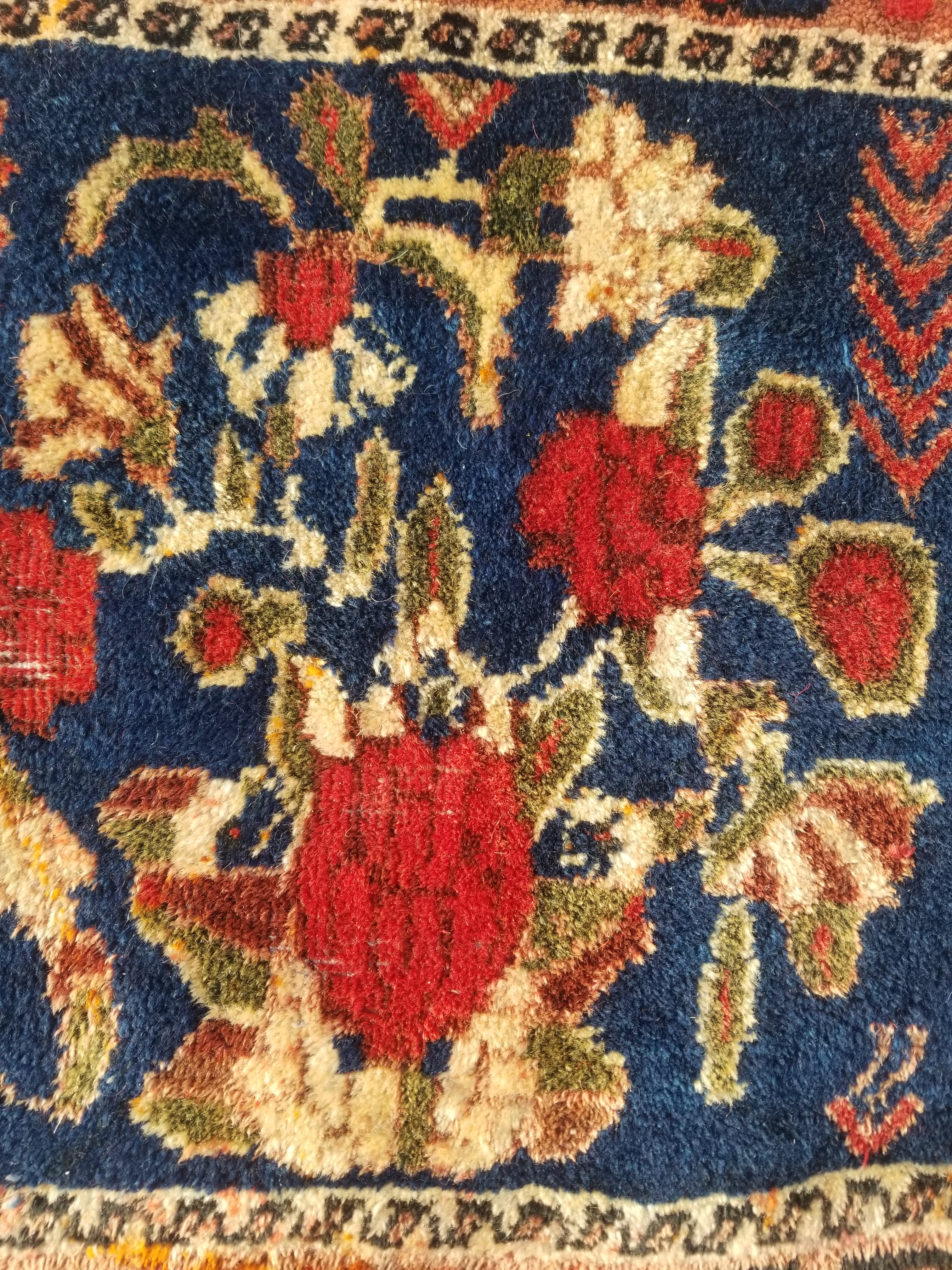 Antique Traditional Handmade Oriental Wool Multicolor Rug 59x59cm