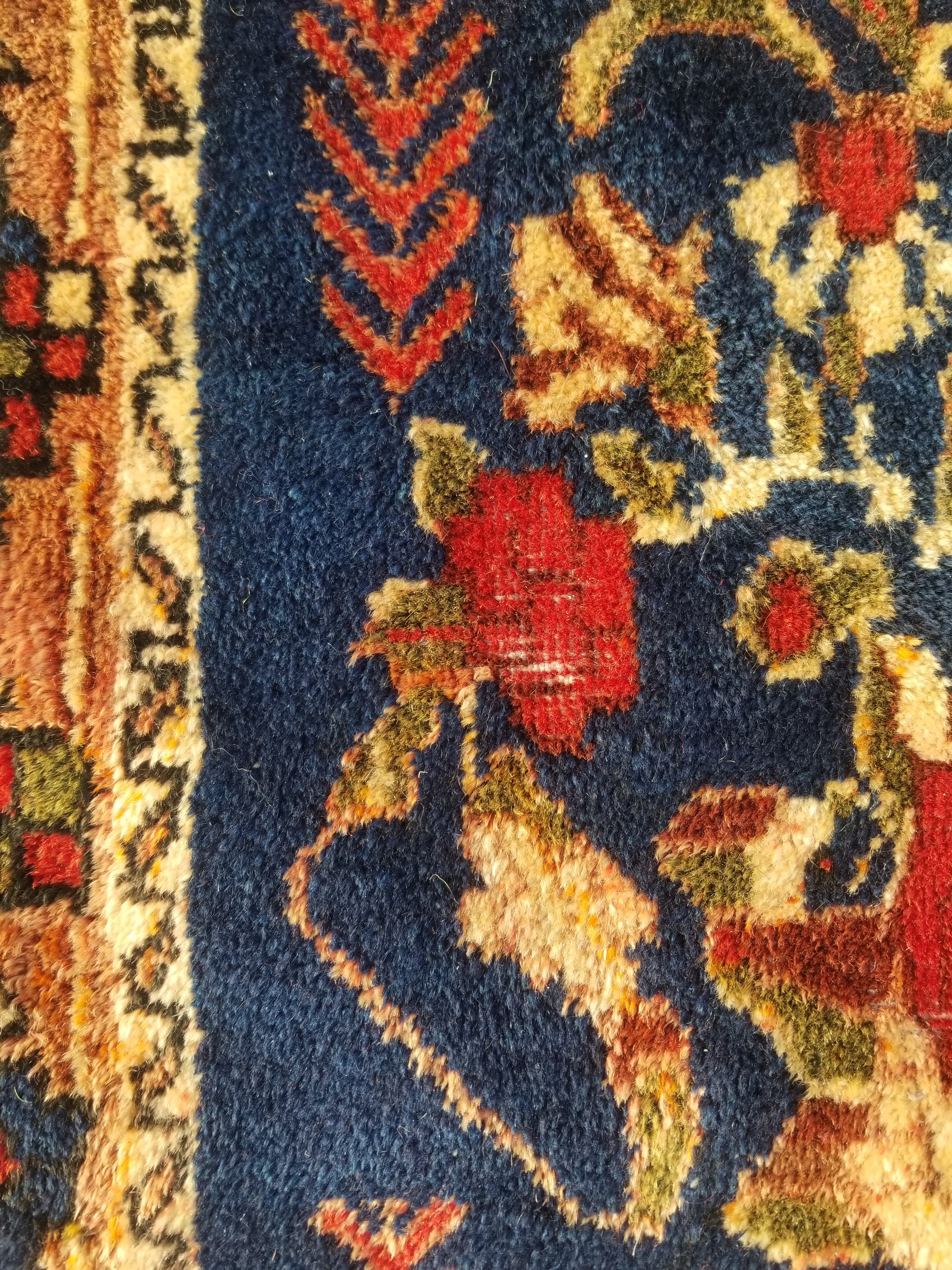 Antique Traditional Handmade Oriental Wool Multicolor Rug 59x59cm