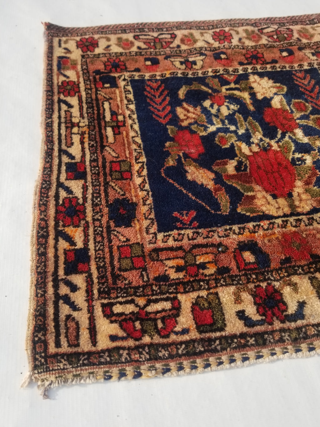 Antique Traditional Handmade Oriental Wool Multicolor Rug 59x59cm