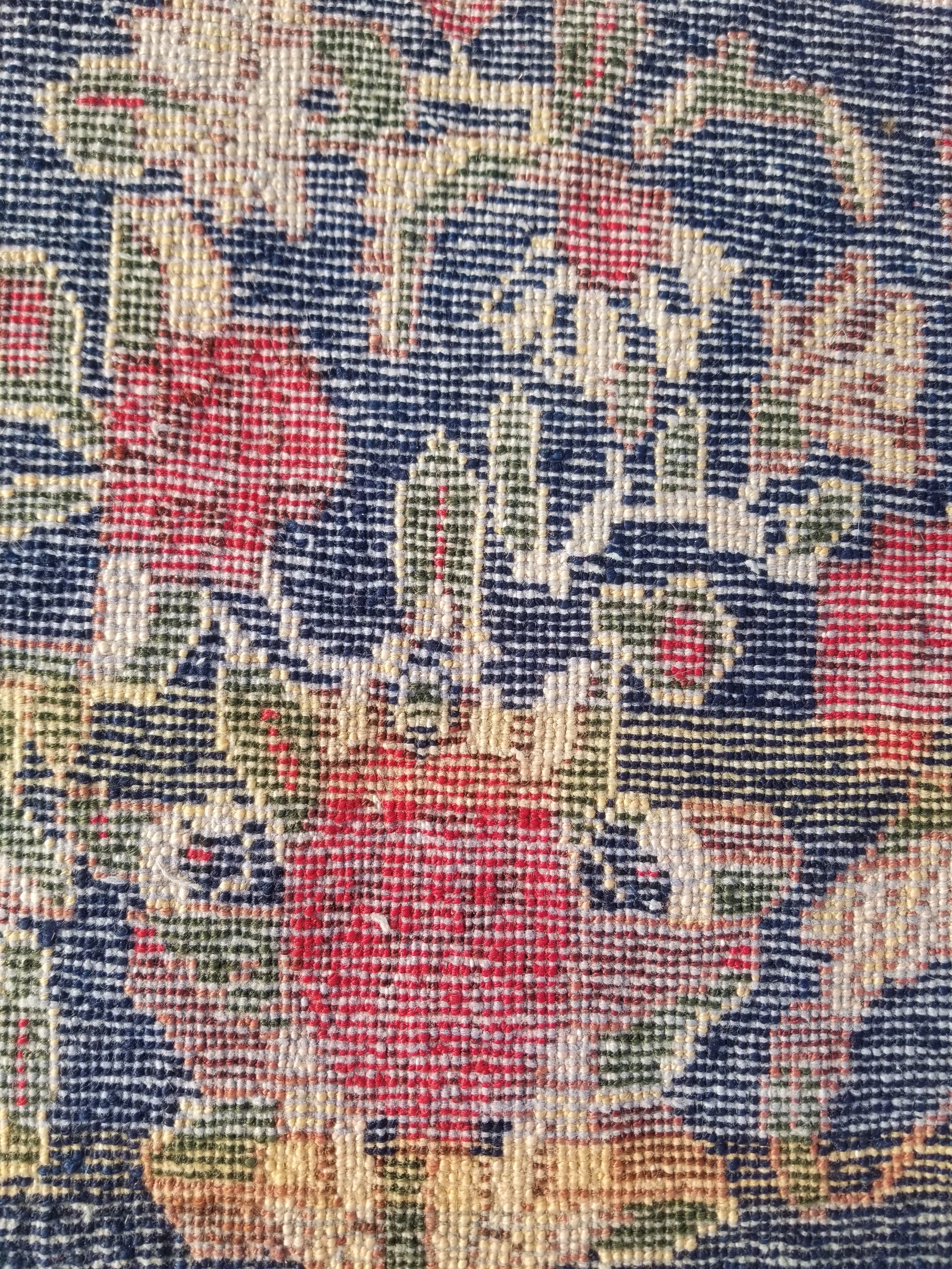 Antique Traditional Handmade Oriental Wool Multicolor Rug 59x59cm