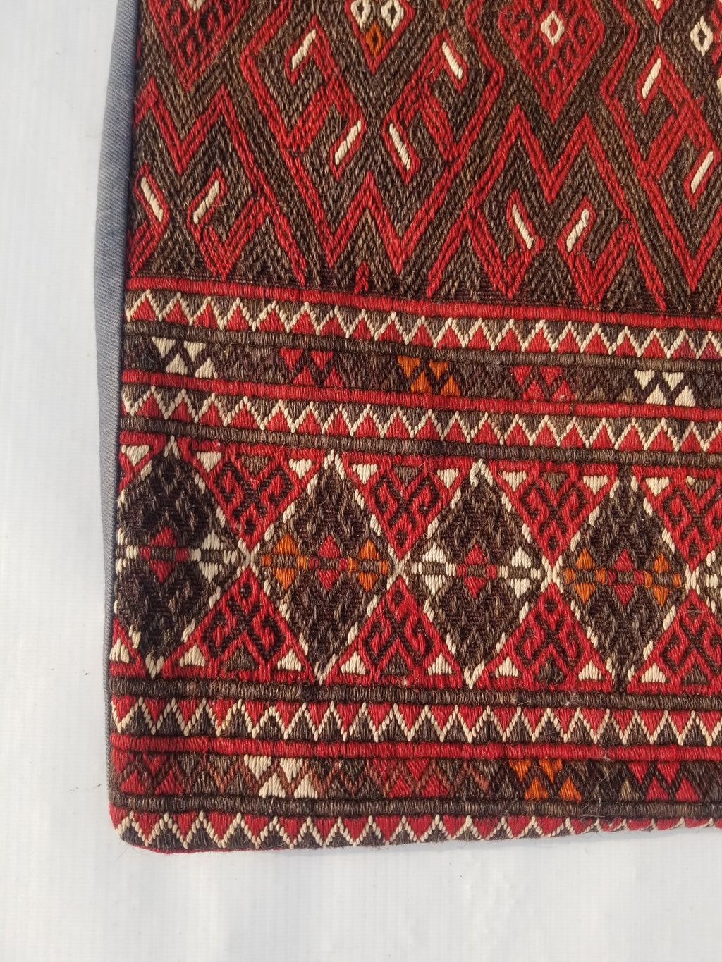 Antique Traditional Handmade Turkoman Wool Multicolor Cushion Cover 46x45cm