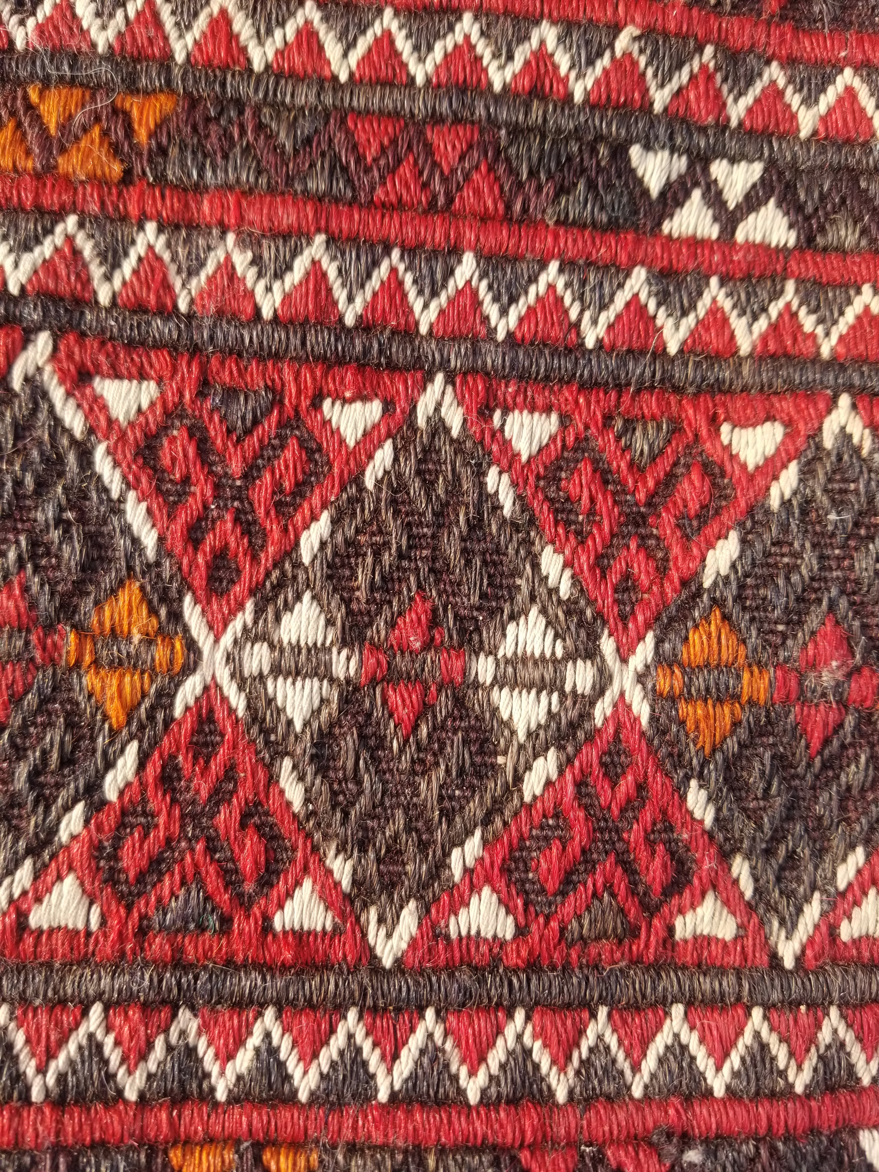 Antique Traditional Handmade Turkoman Wool Multicolor Cushion Cover 46x45cm