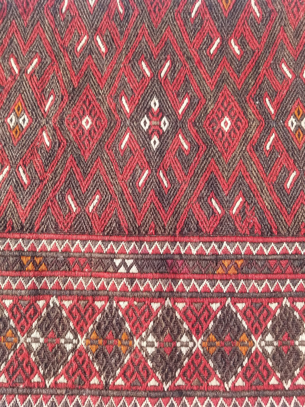 Antique Traditional Handmade Turkoman Wool Multicolor Cushion Cover 46x45cm