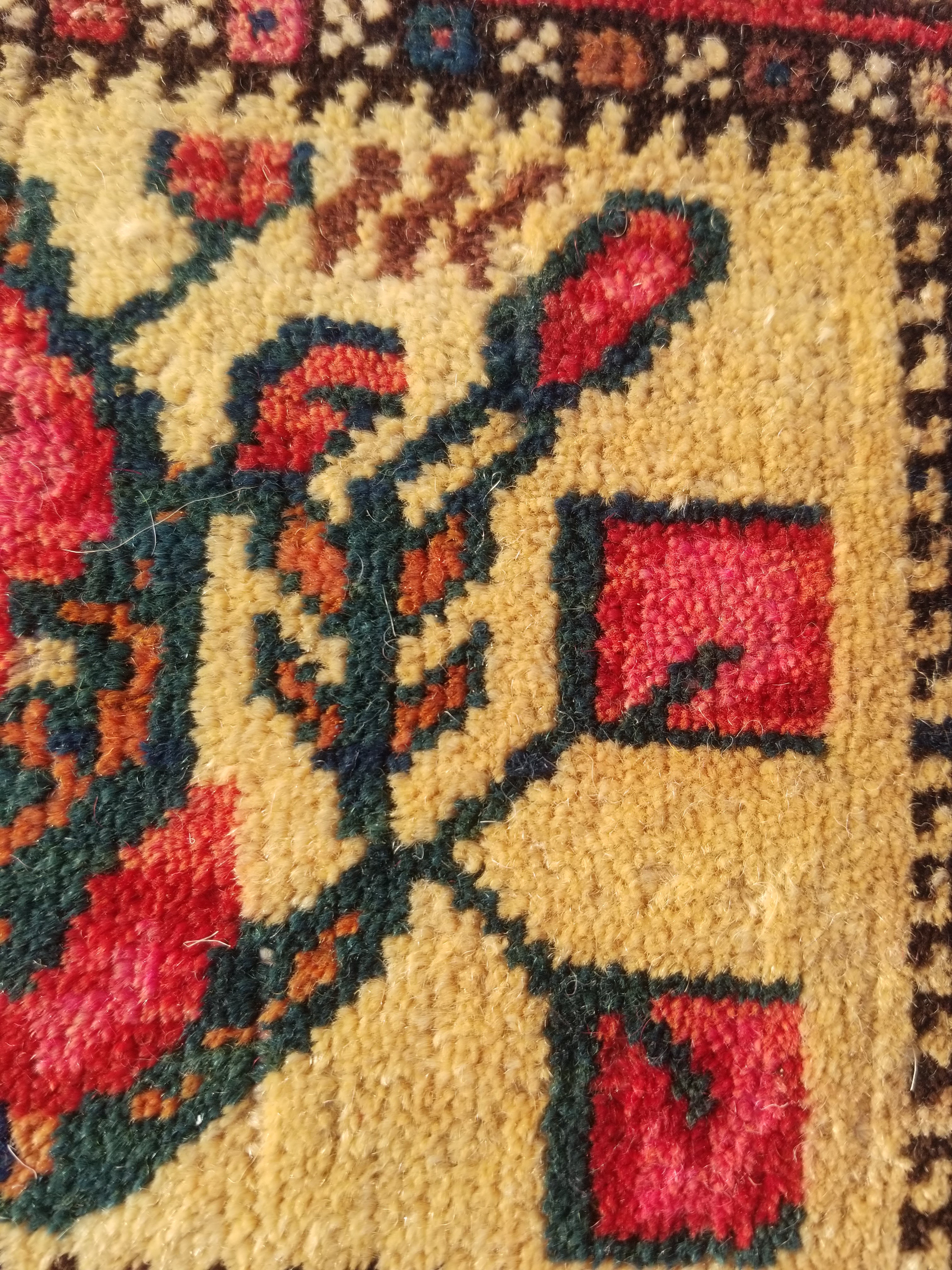 Antique Traditional Handmade Oriental Wool Multicolor Rug 40x26cm