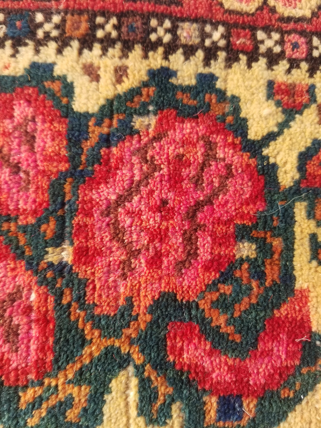 Antique Traditional Handmade Oriental Wool Multicolor Rug 40x26cm