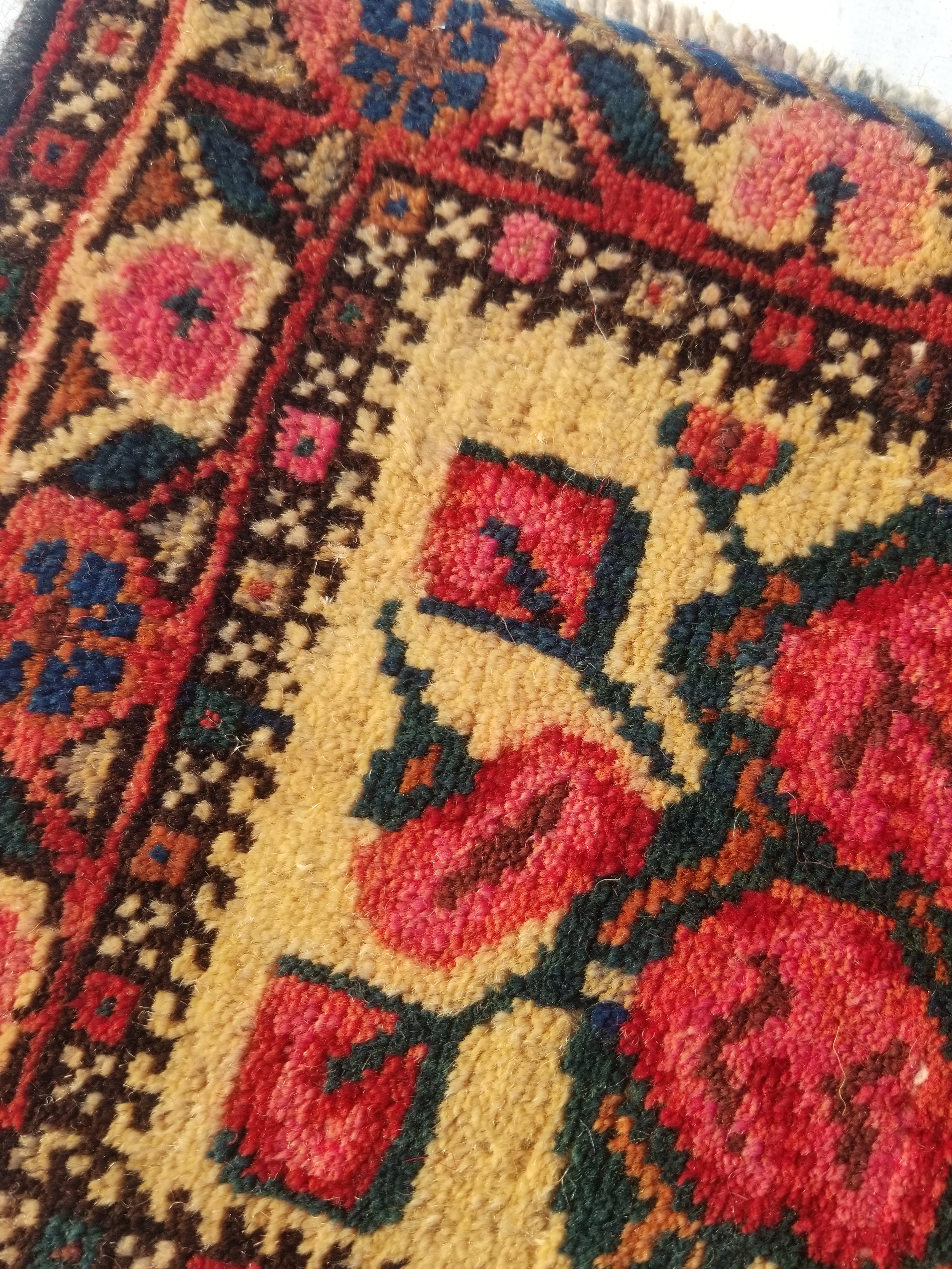 Antique Traditional Handmade Oriental Wool Multicolor Rug 40x26cm