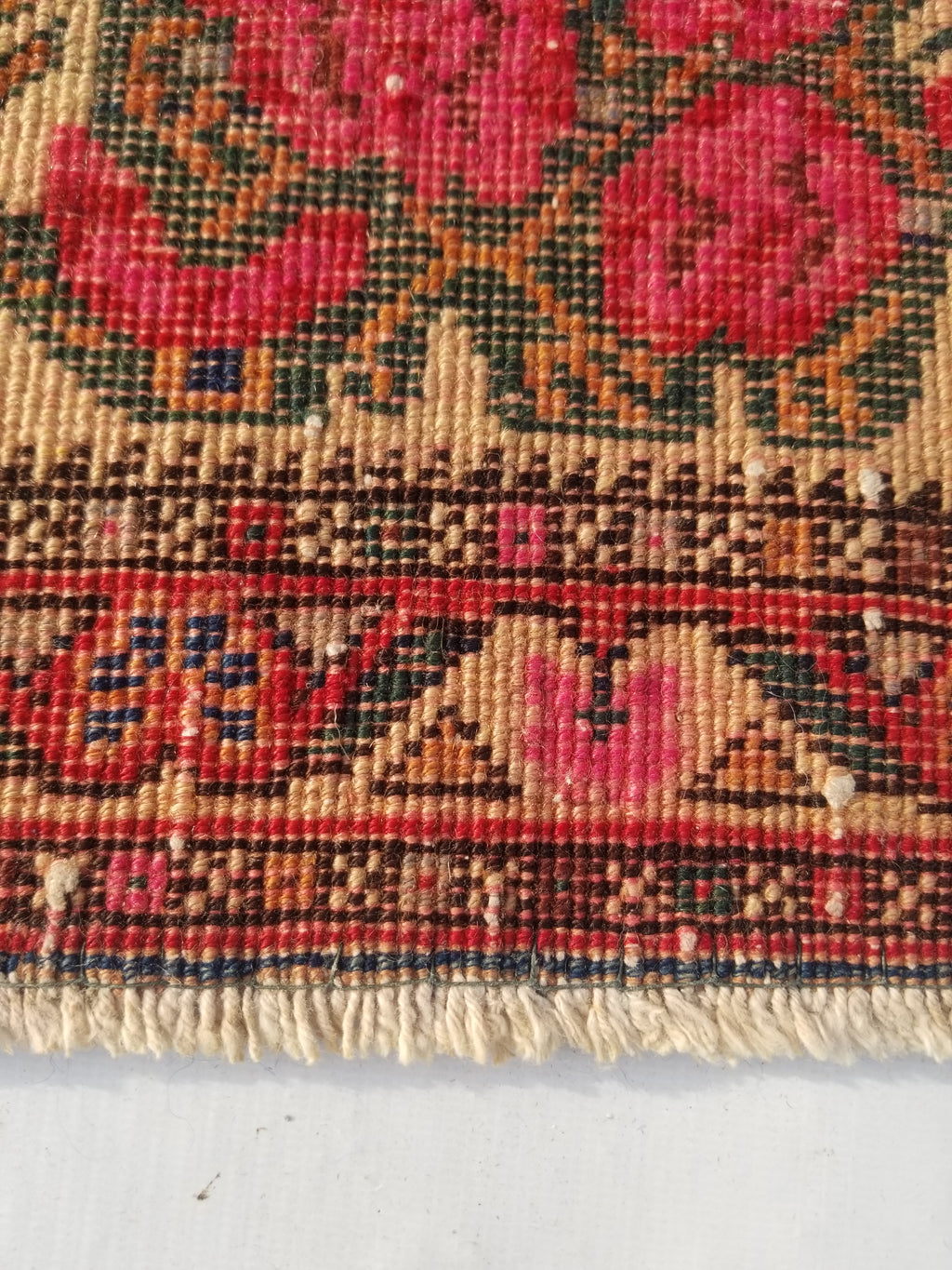 Antique Traditional Handmade Oriental Wool Multicolor Rug 40x26cm