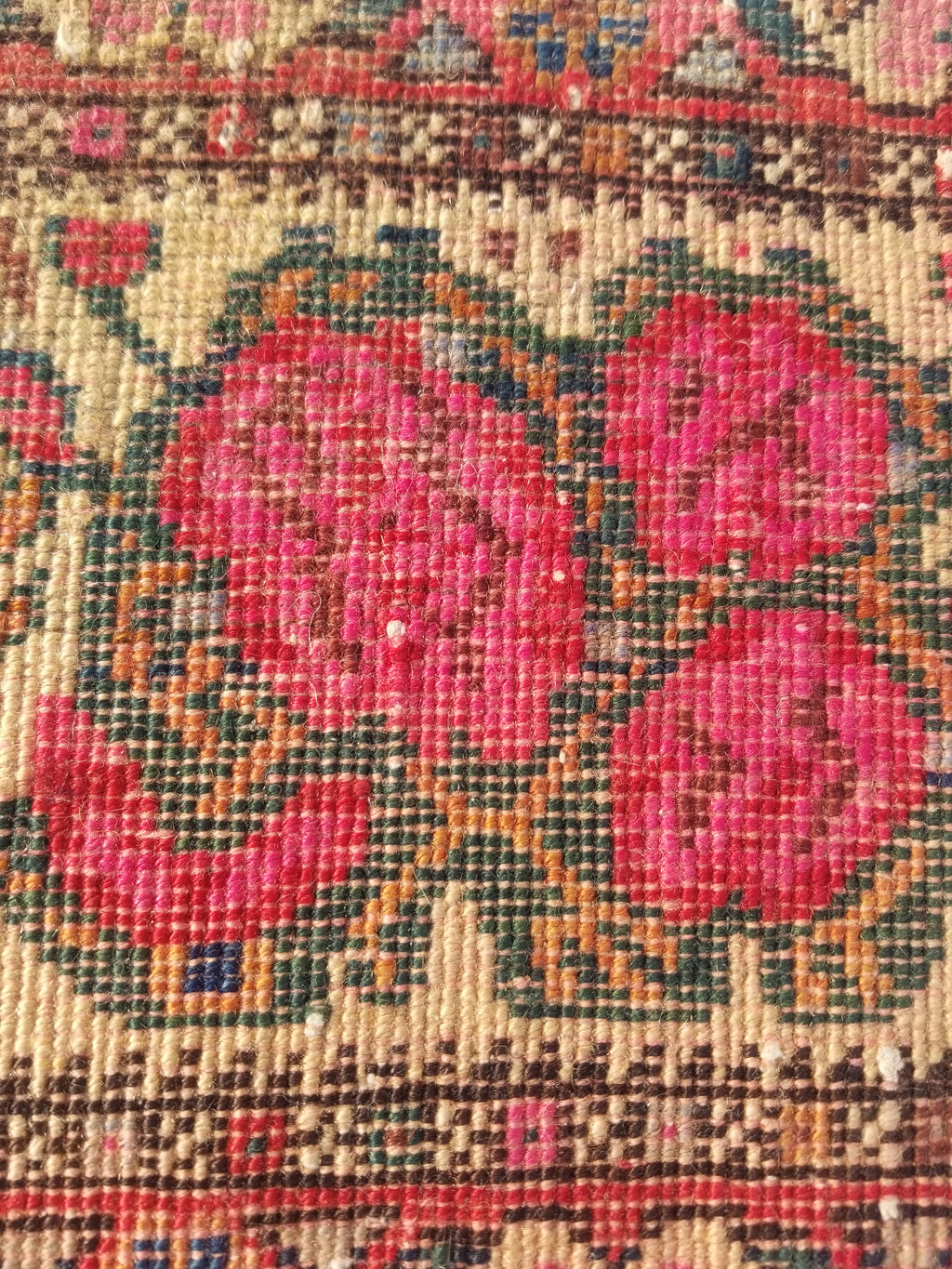 Antique Traditional Handmade Oriental Wool Multicolor Rug 40x26cm