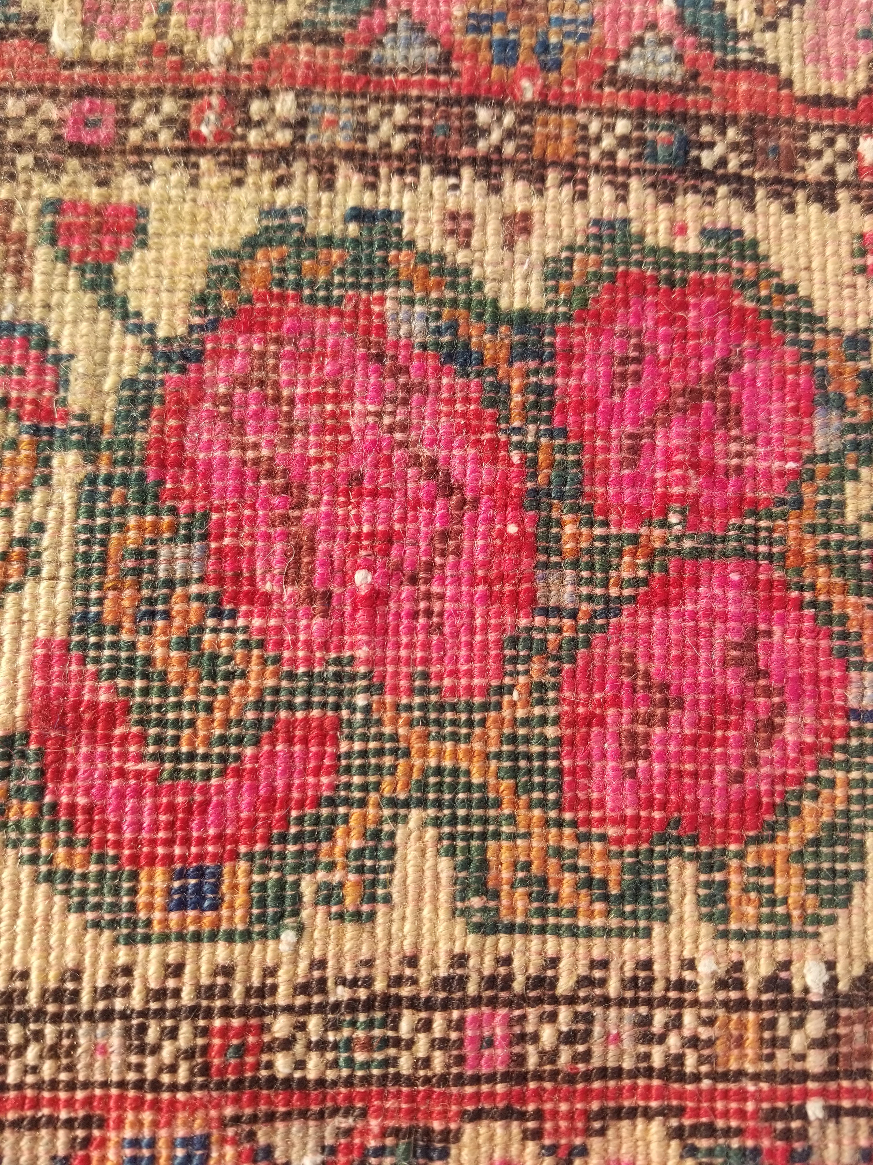 Antique Traditional Handmade Oriental Wool Multicolor Rug 40x26cm