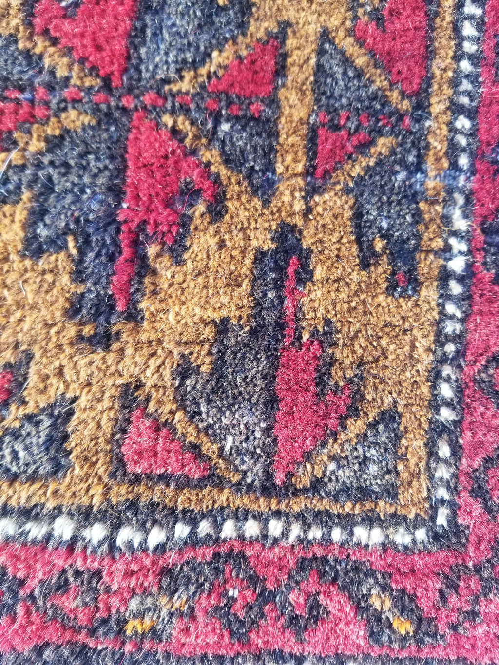Antique Traditional Handmade Afghan Wool Multicolor Saddle Bag 48x45cm